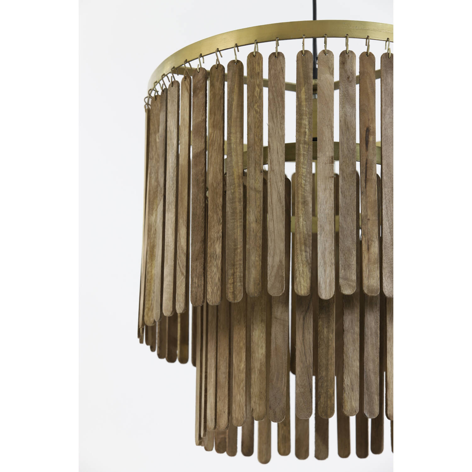 Hanging lamp Ø45x43 cm GULARO wood brown+bronze