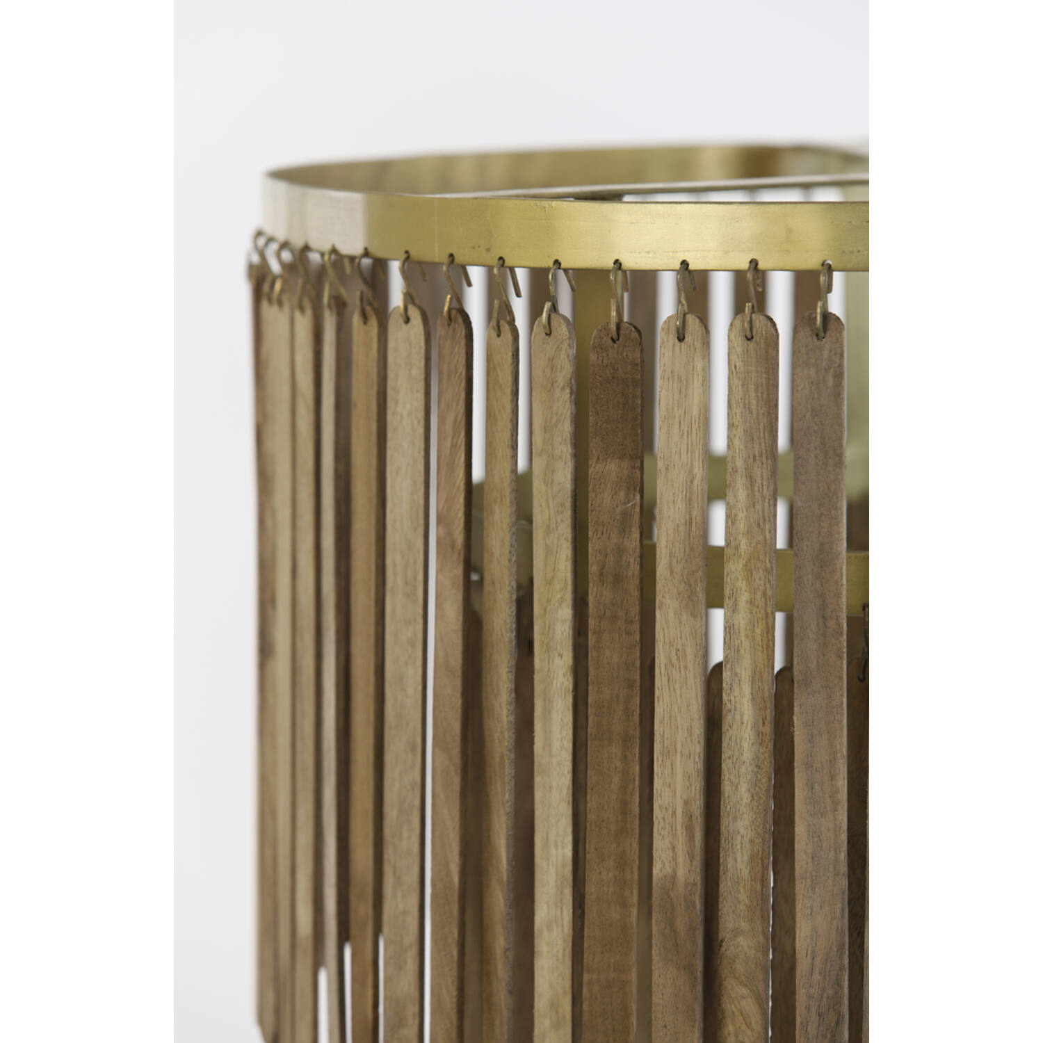 Hanglamp Ø60x43 cm GULARO hout bruin+brons