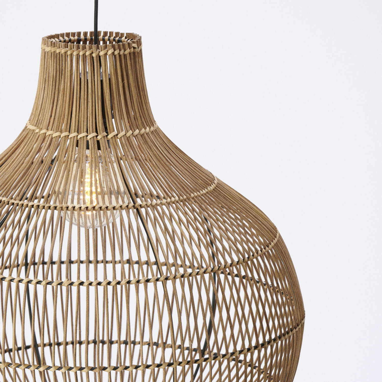 Hanglamp Ø50x51,5 cm PACINO rotan donker bruin