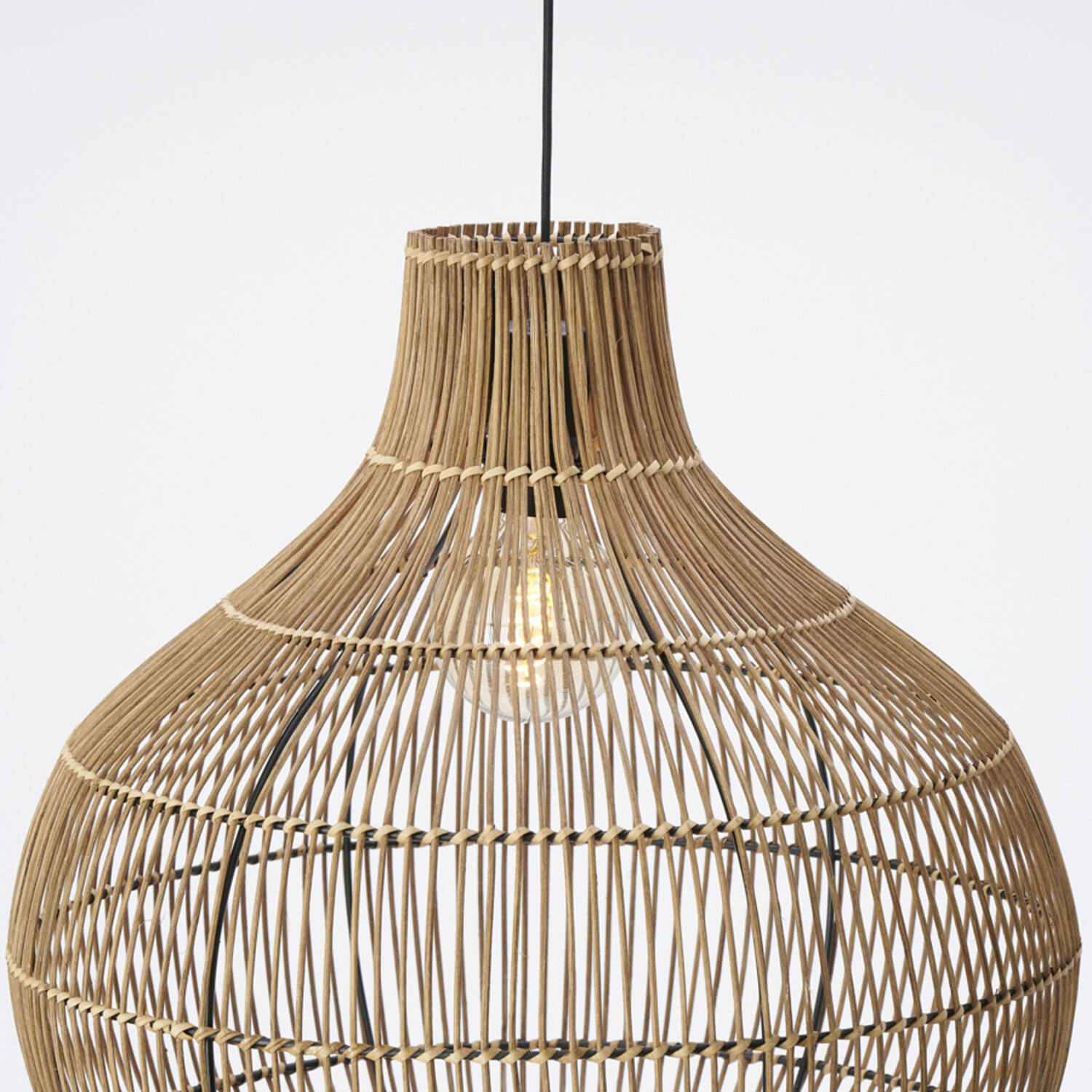 Hanglamp Ø50x51,5 cm PACINO rotan donker bruin