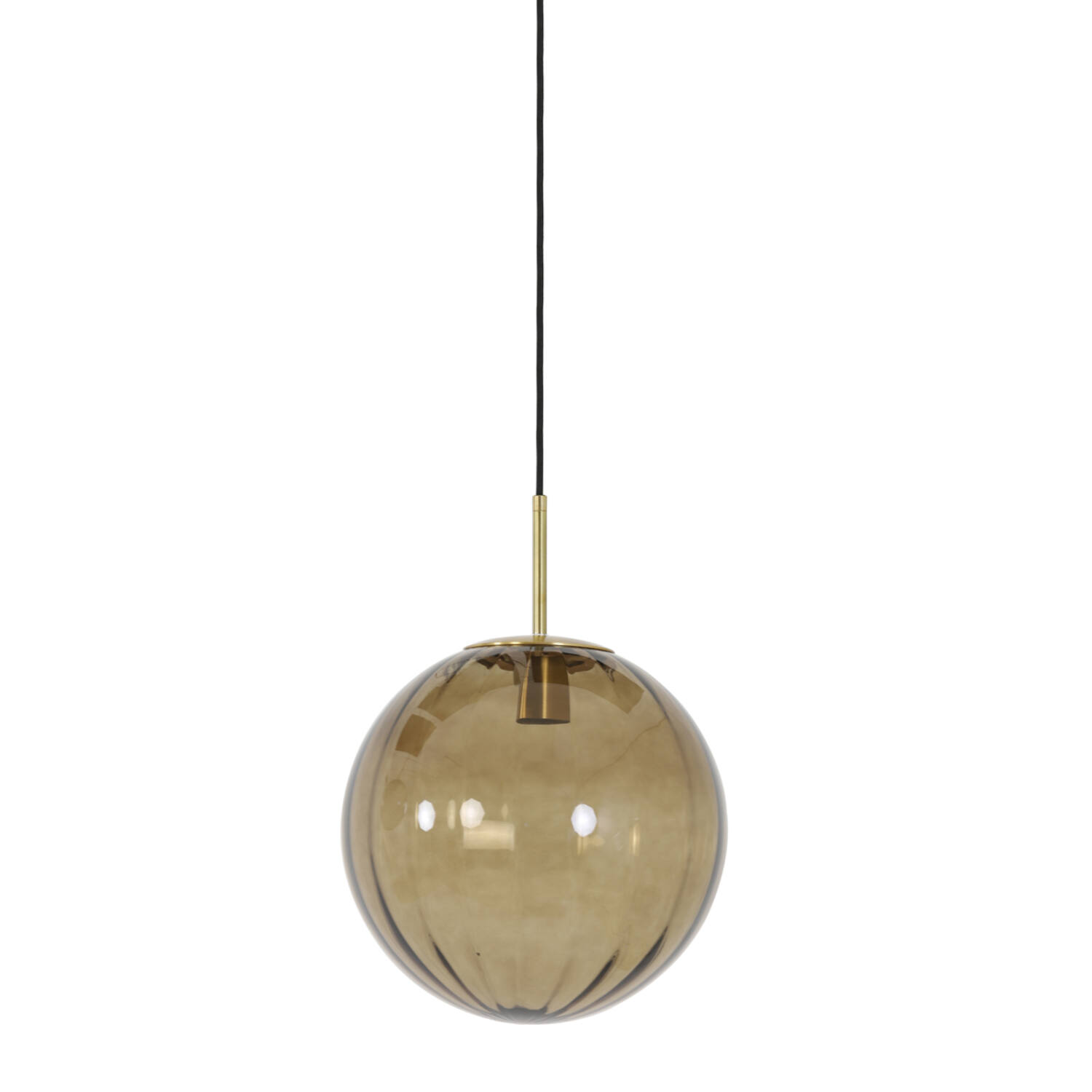 Hanging lamp Ø30 cm MAGDALA glass brown+gold