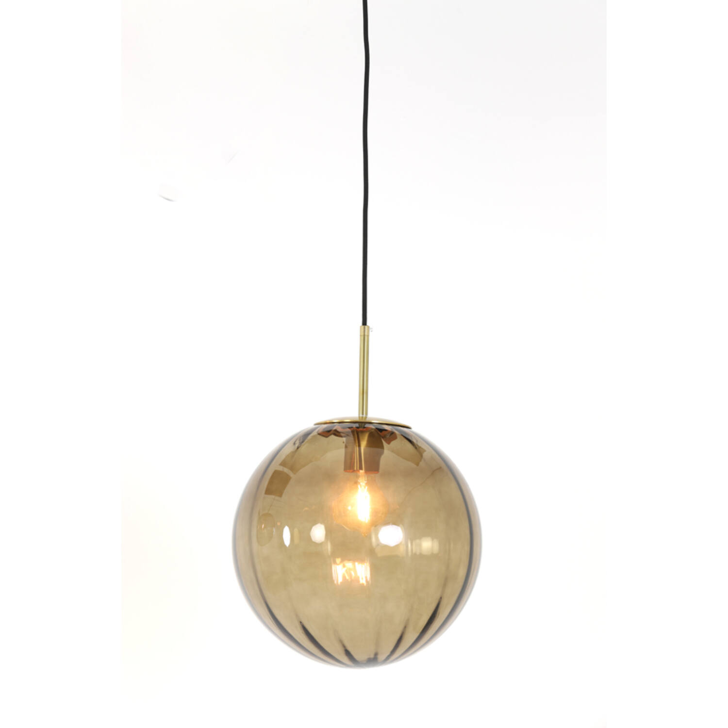 Hanging lamp Ø30 cm MAGDALA glass brown+gold