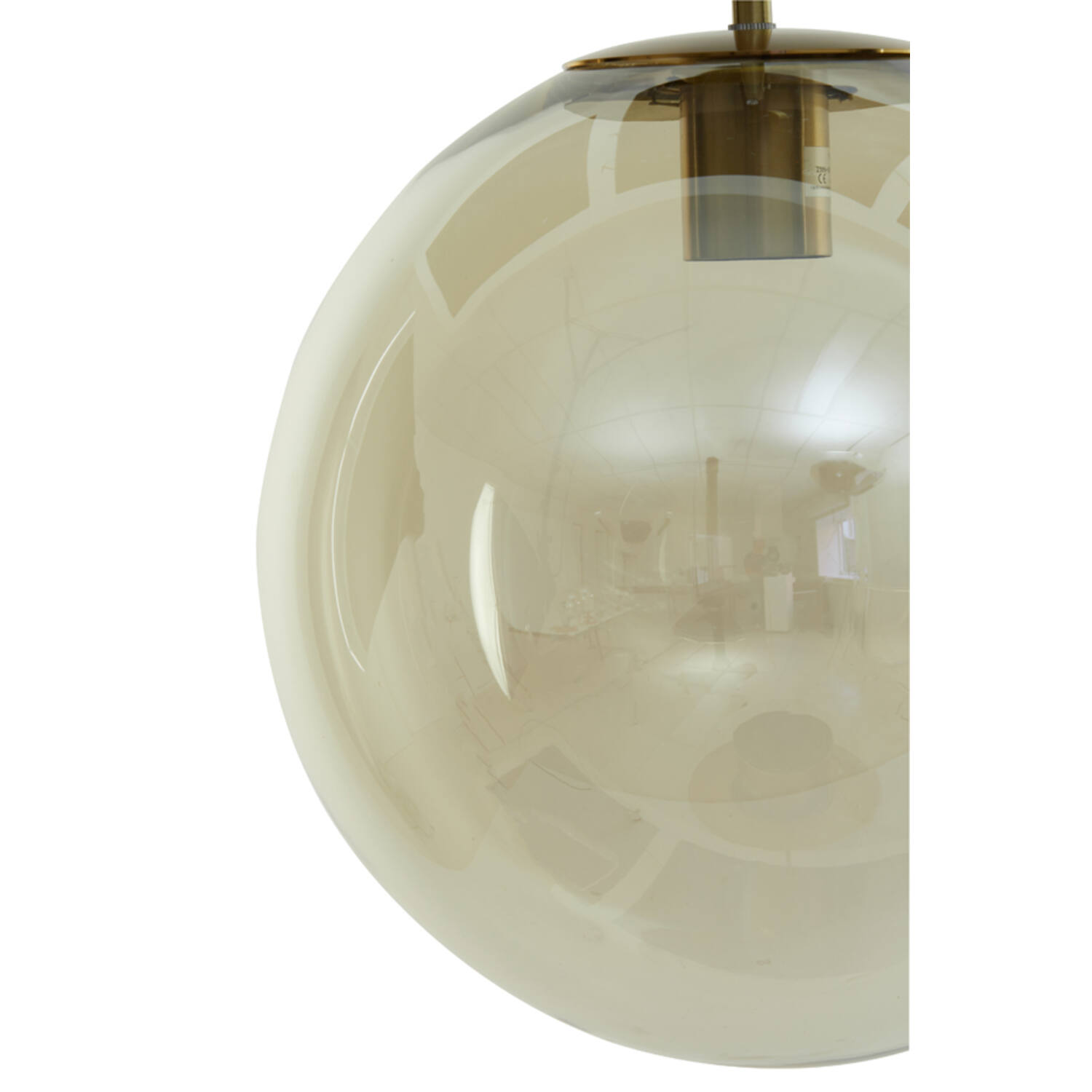 Hanglamp Ø30 cm MEDINA antiek brons+glas amber