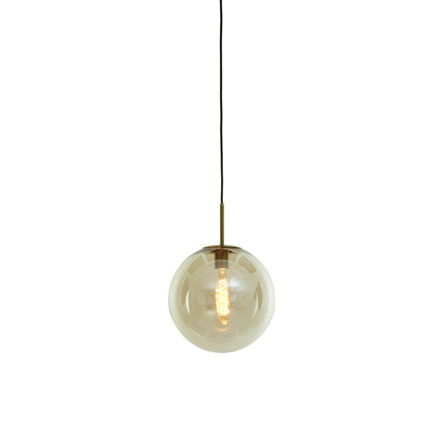 Hanglamp Ø30 cm MEDINA antiek brons+glas amber