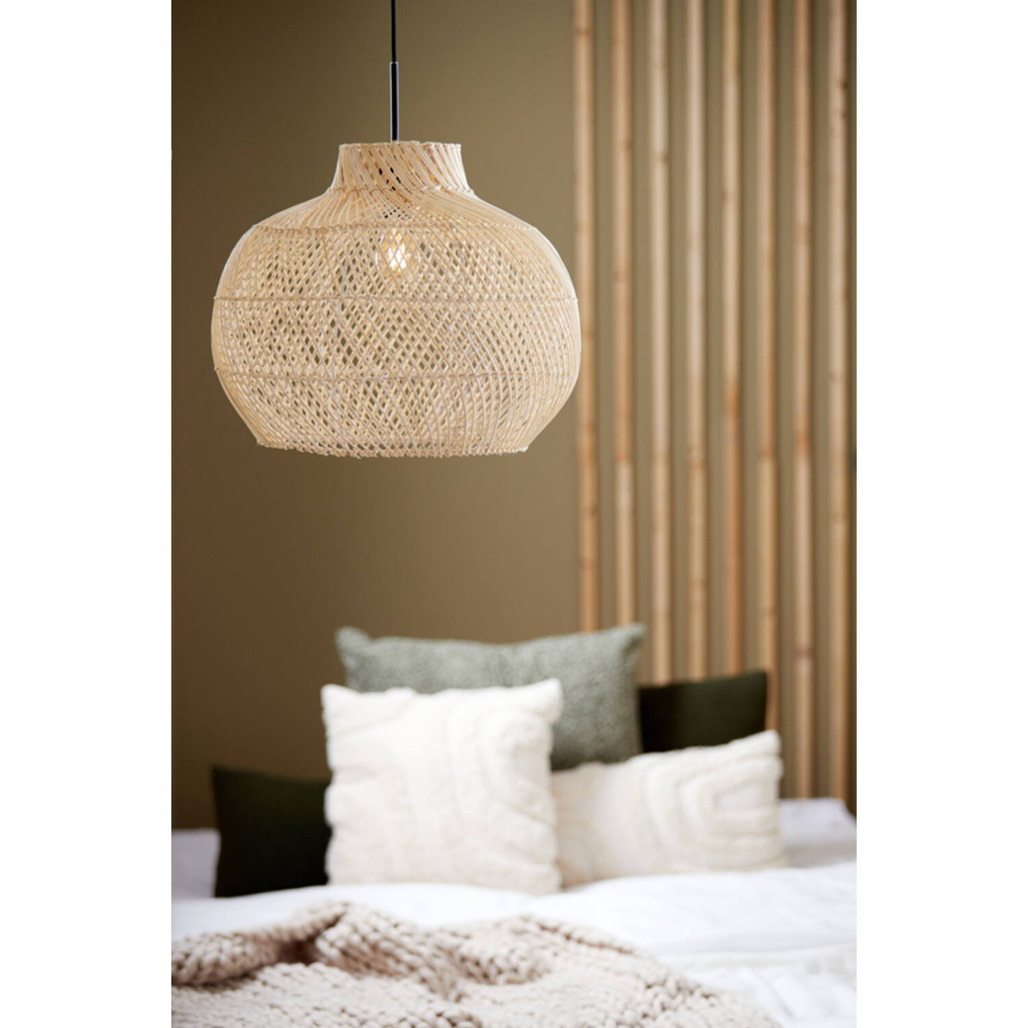 Hanging lamp Ø46x39 cm CHARITA rattan natural