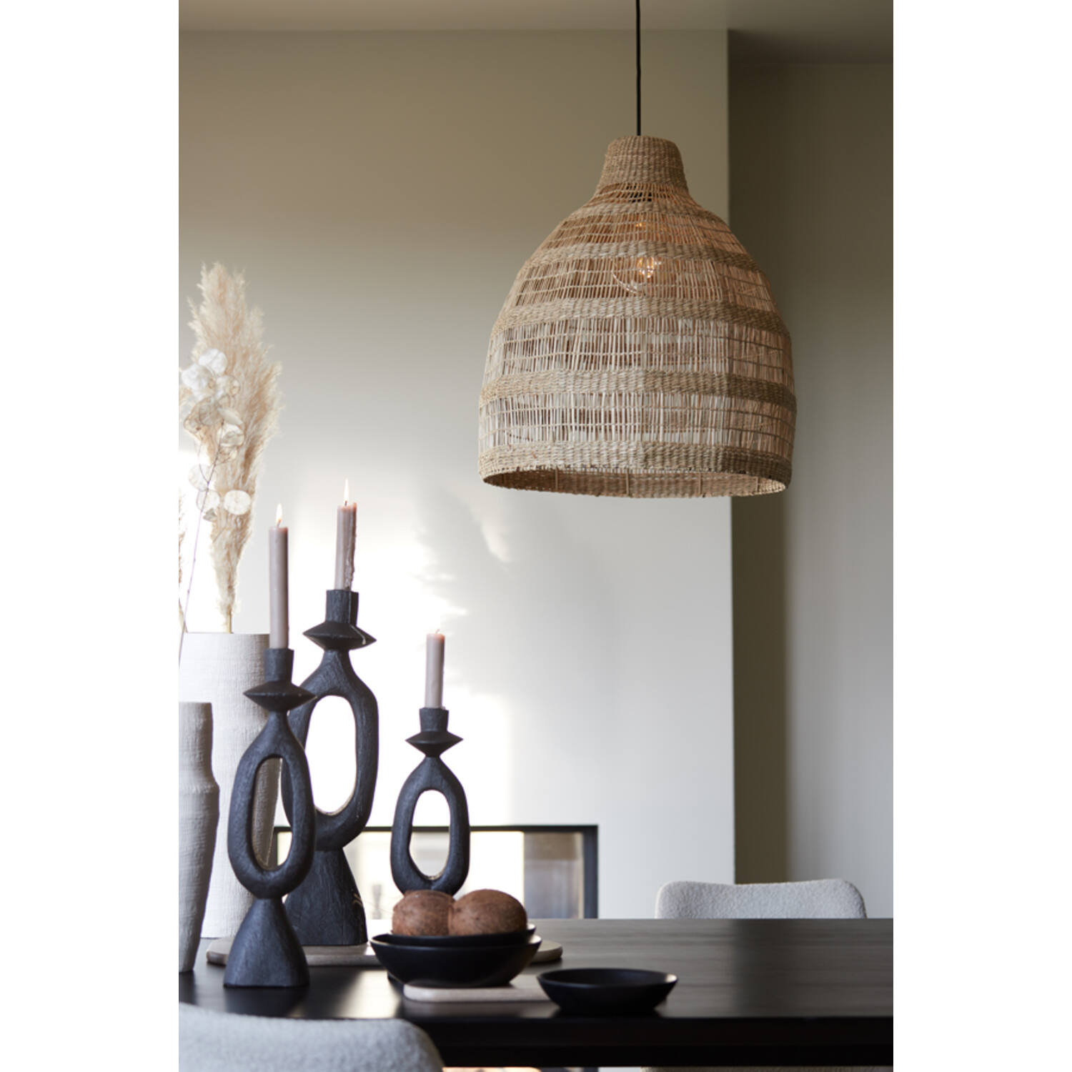 Hanging lamp Ø50x57 cm SAGAR seagrass natural