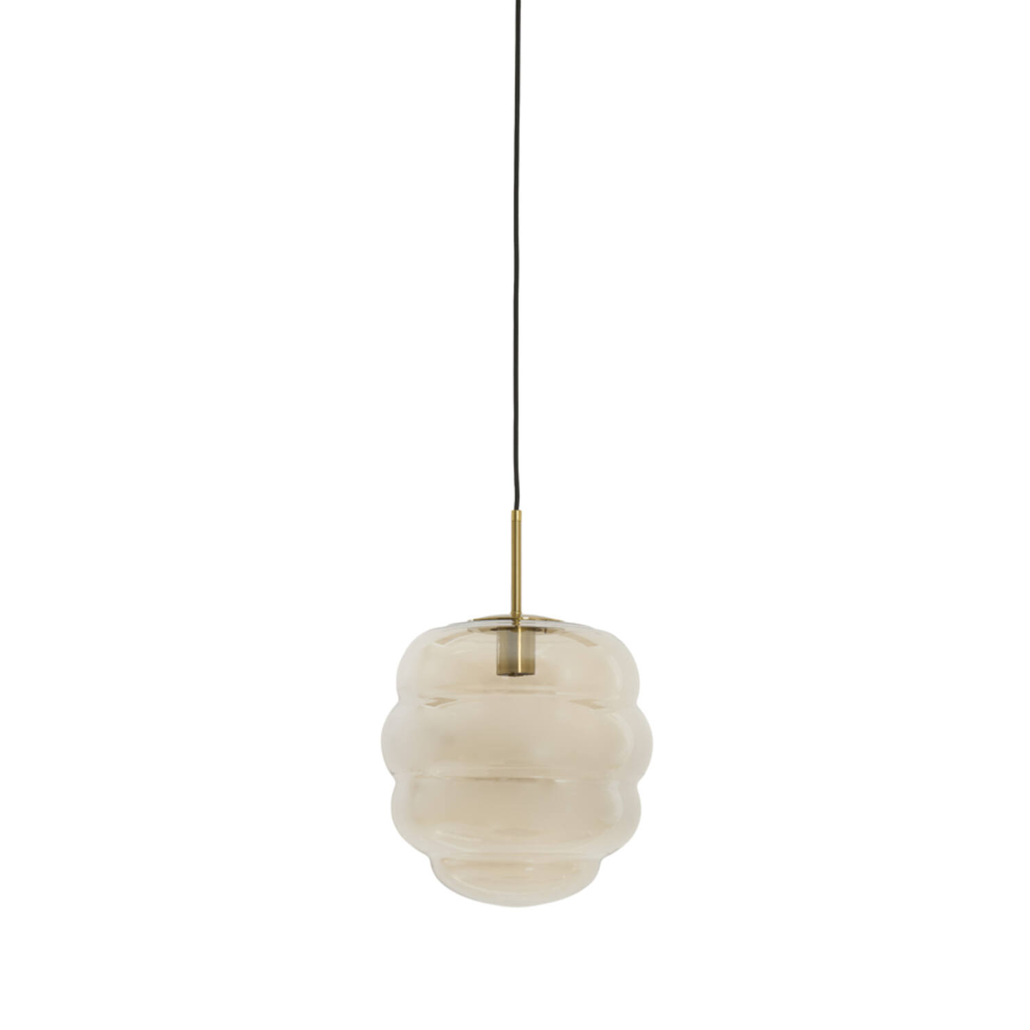 Hanging lamp Ø30x37 cm MISTY glass amber+gold