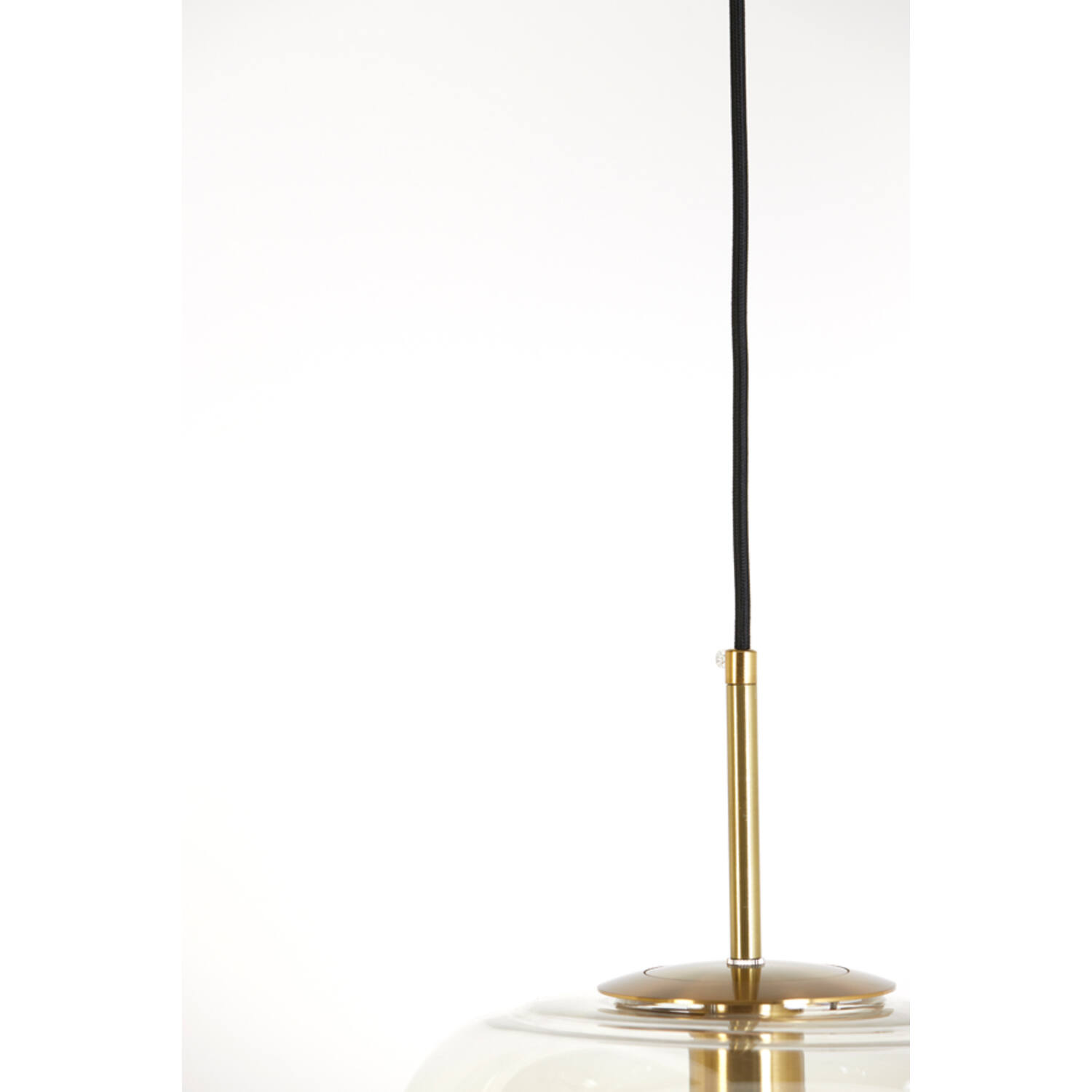 Hanging lamp Ø30x37 cm MISTY glass amber+gold