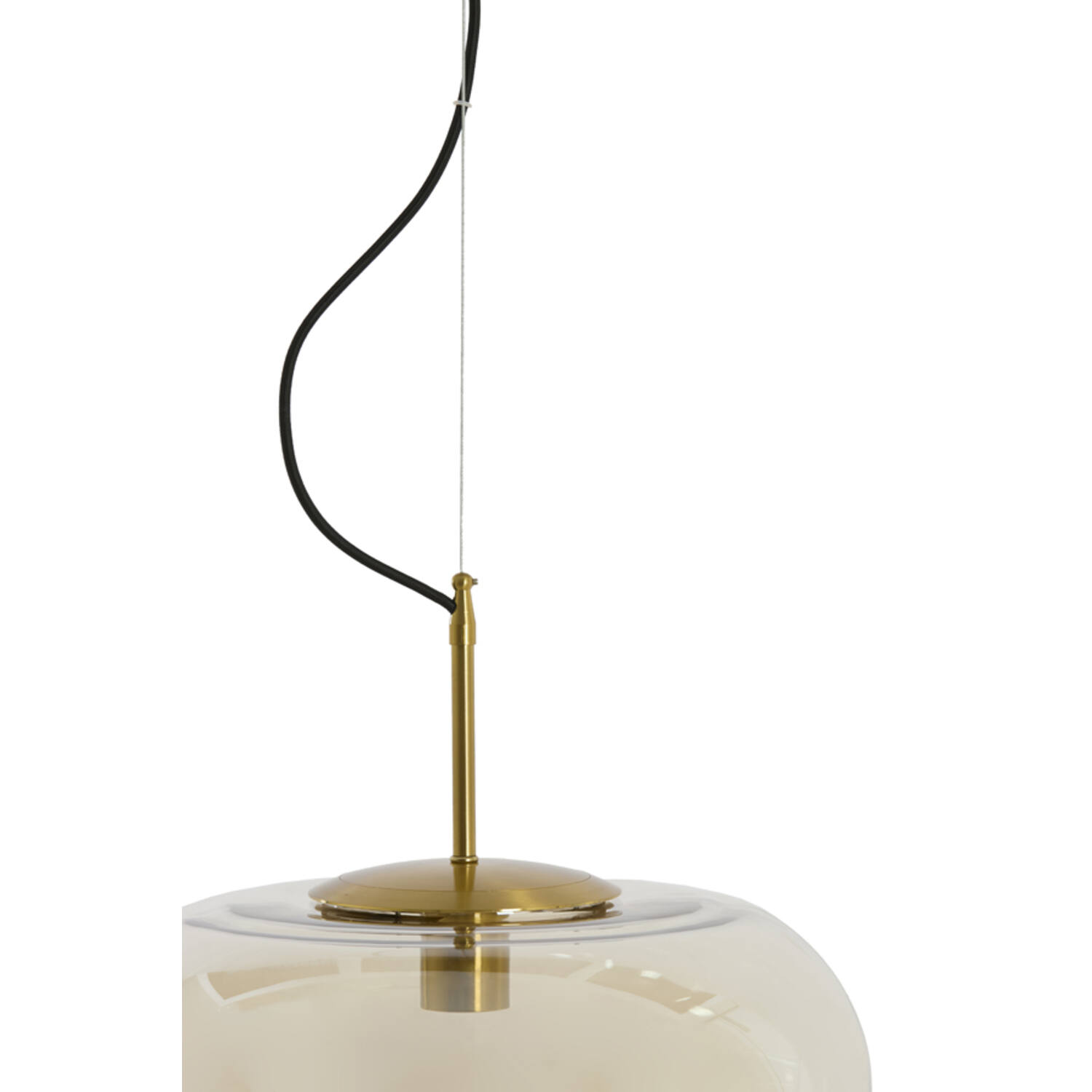 Hanging lamp Ø45x48 cm MISTY glass amber+gold