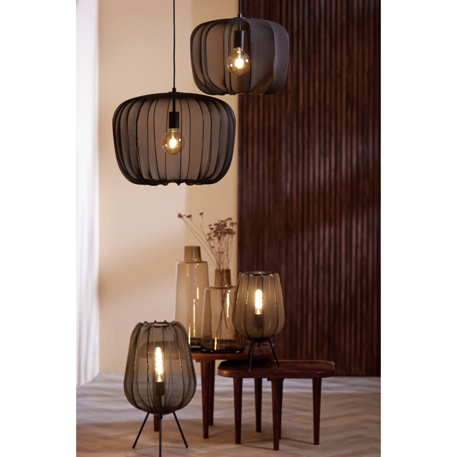 Hanging lamp Ø50x37,5 cm PLUMERIA black