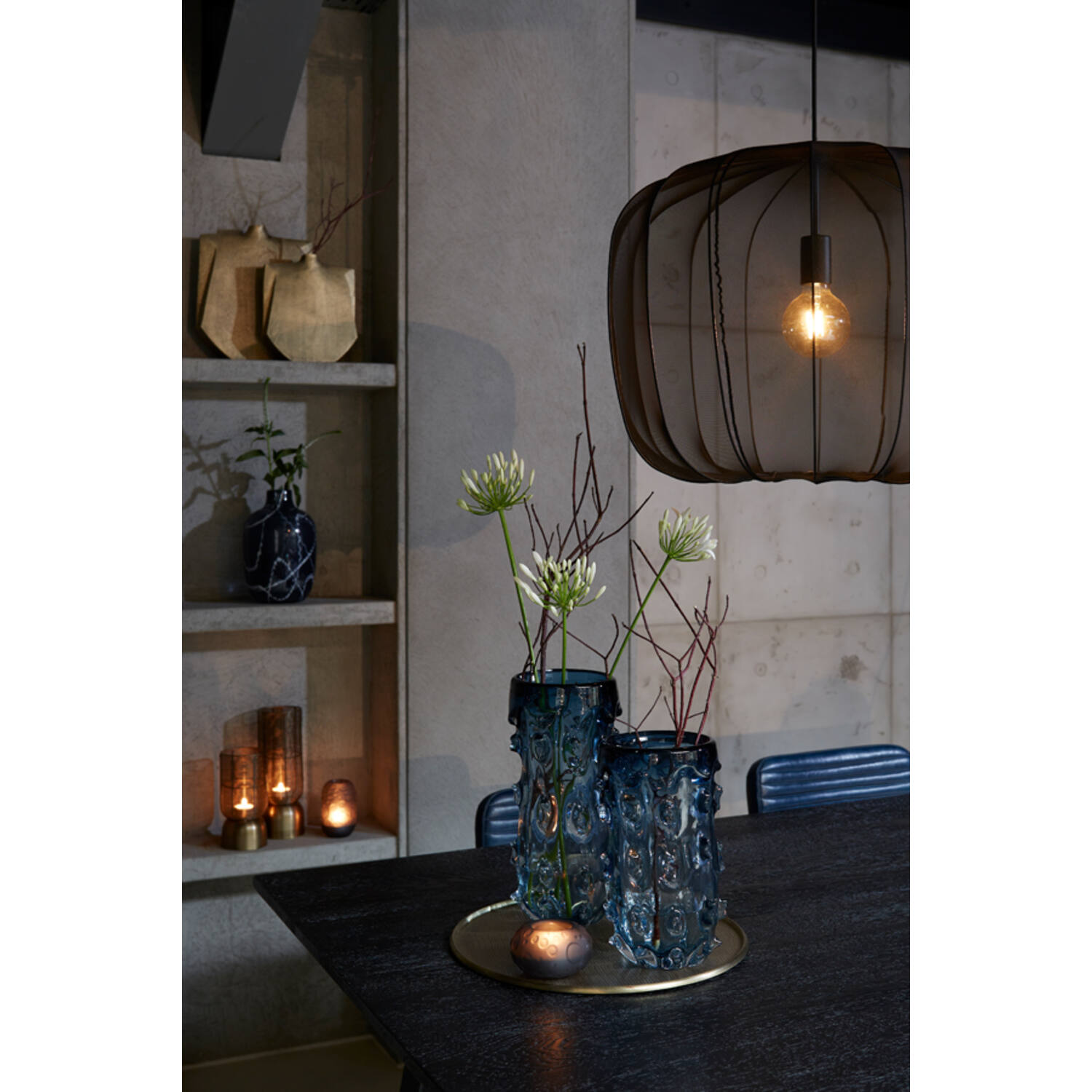 Hanging lamp Ø50x37,5 cm PLUMERIA black