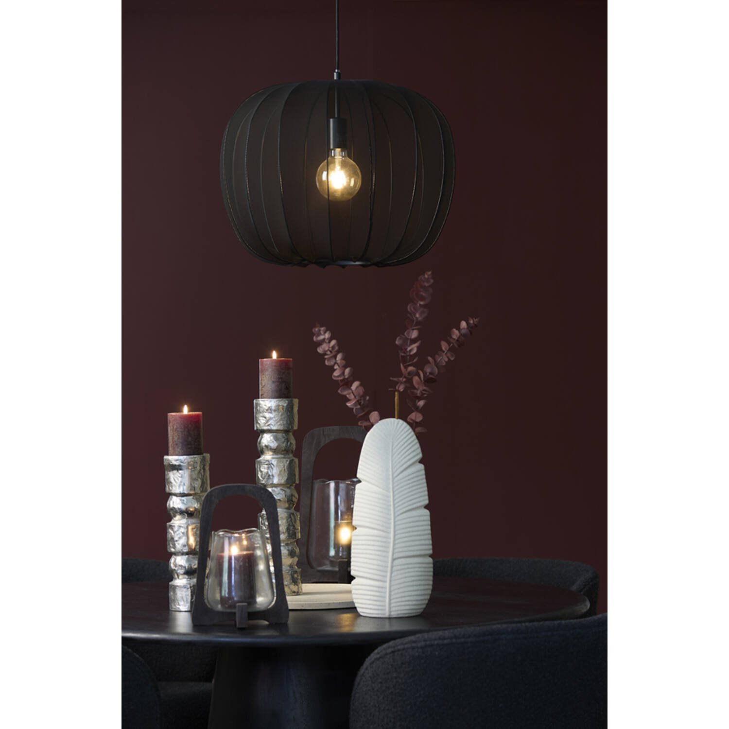 Hanging lamp Ø50x37,5 cm PLUMERIA black