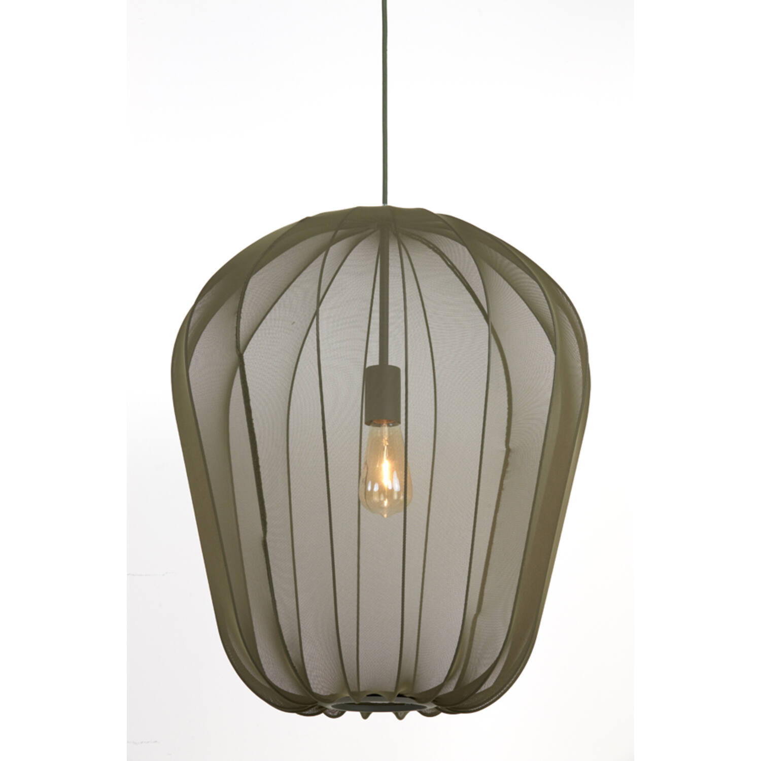 Hanging lamp Ø50x60 cm PLUMERIA dark green