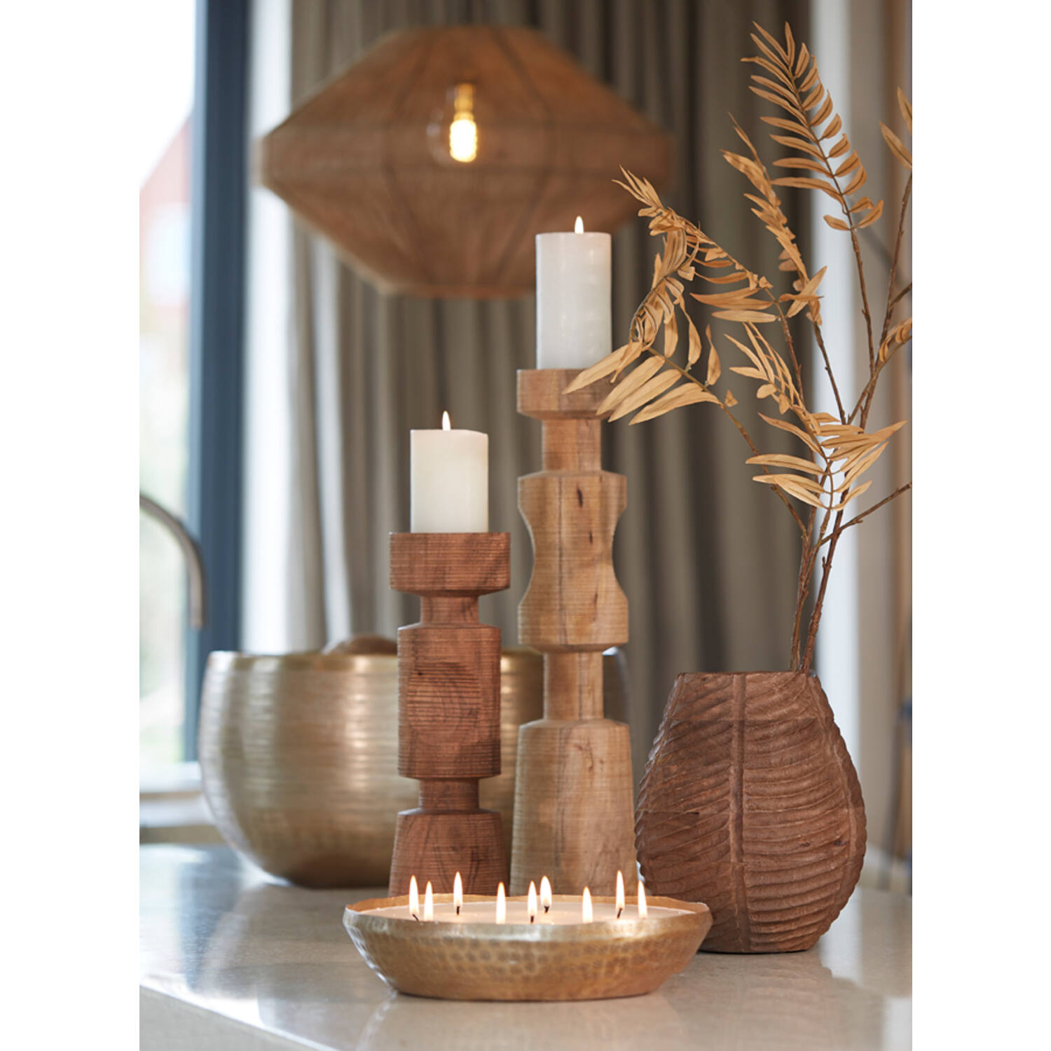 Hanglamp Ø60x37 cm MALLOW jute naturel