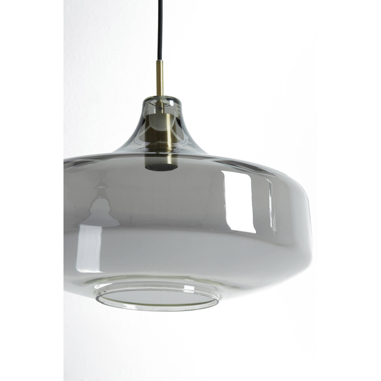 Hanglamp Ø39,5x27 cm SOLNA antiek brons+smoke glas