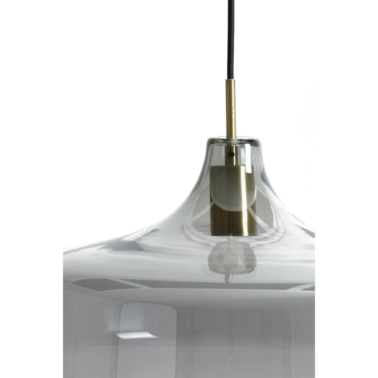 Hanglamp Ø39,5x27 cm SOLNA antiek brons+smoke glas