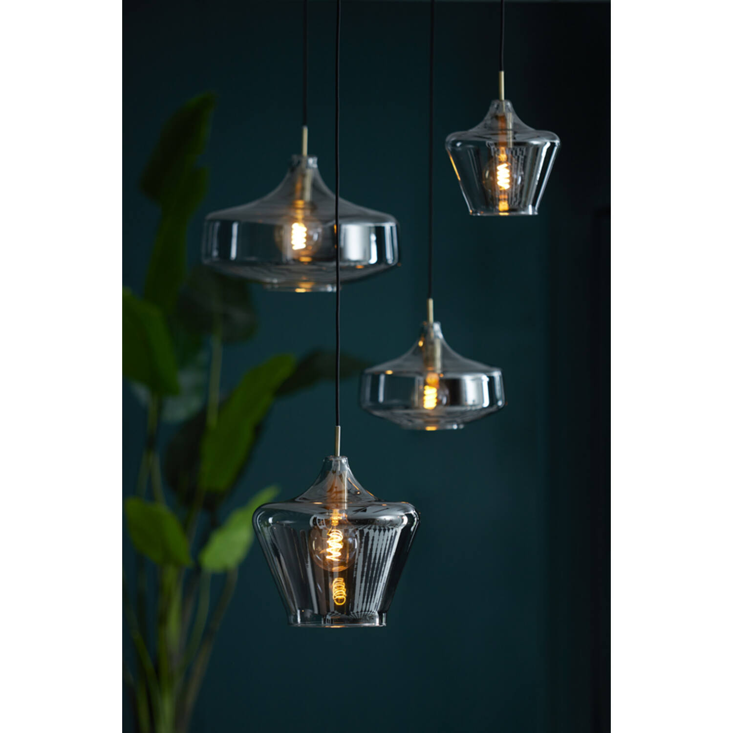 Hanglamp Ø39,5x27 cm SOLNA antiek brons+smoke glas