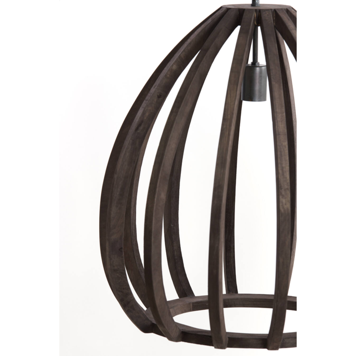 Hanglamp Ø40x42 cm BARSIA hout donker bruin
