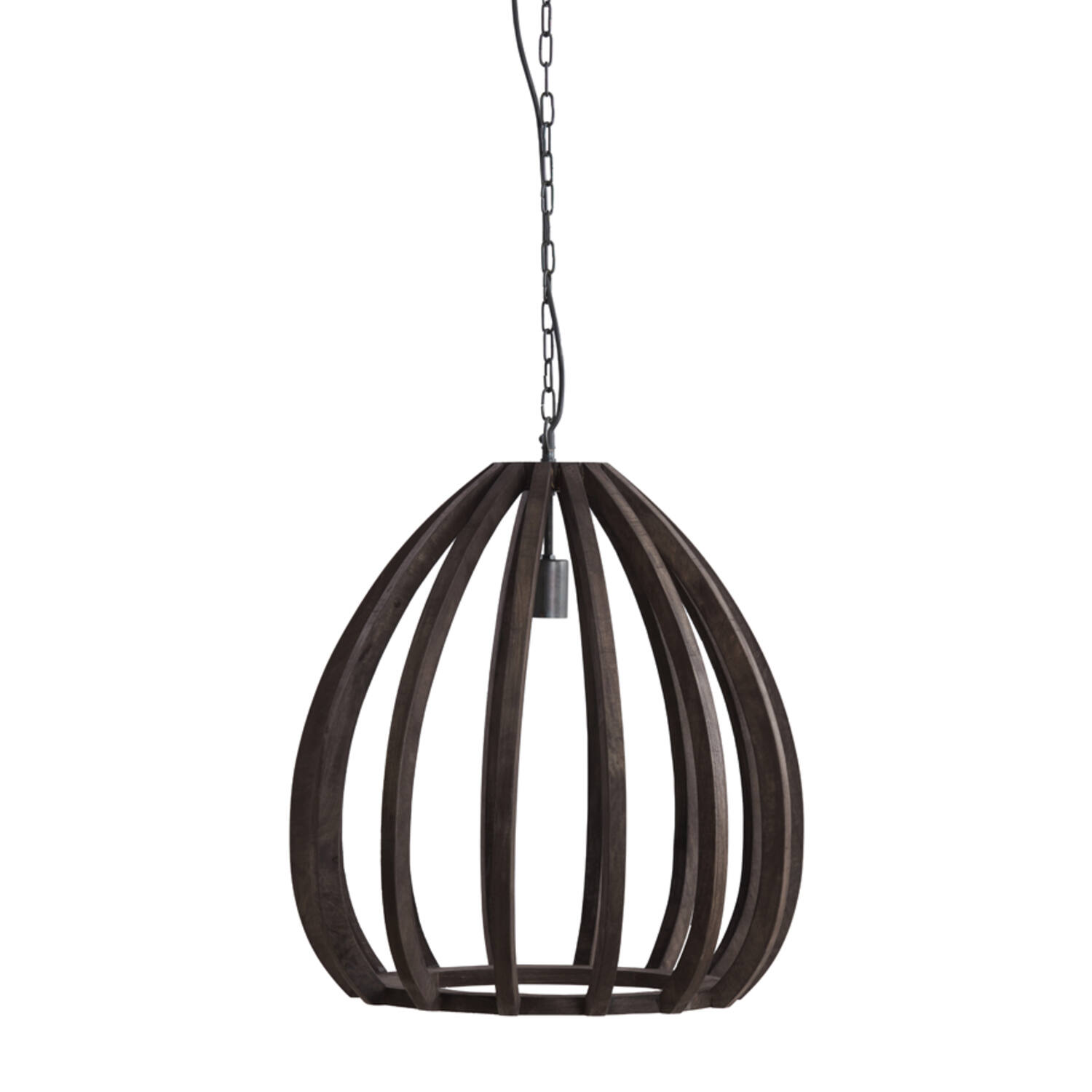 Hanglamp Ø50x54 cm BARSIA hout donker bruin