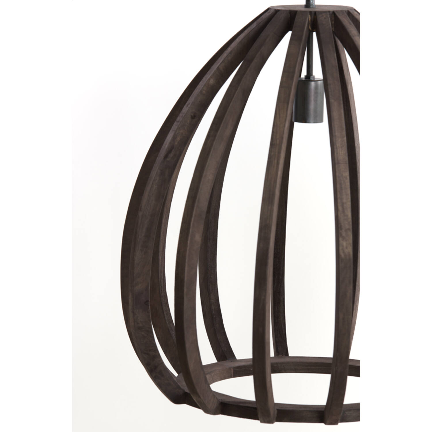 Hanglamp Ø50x54 cm BARSIA hout donker bruin