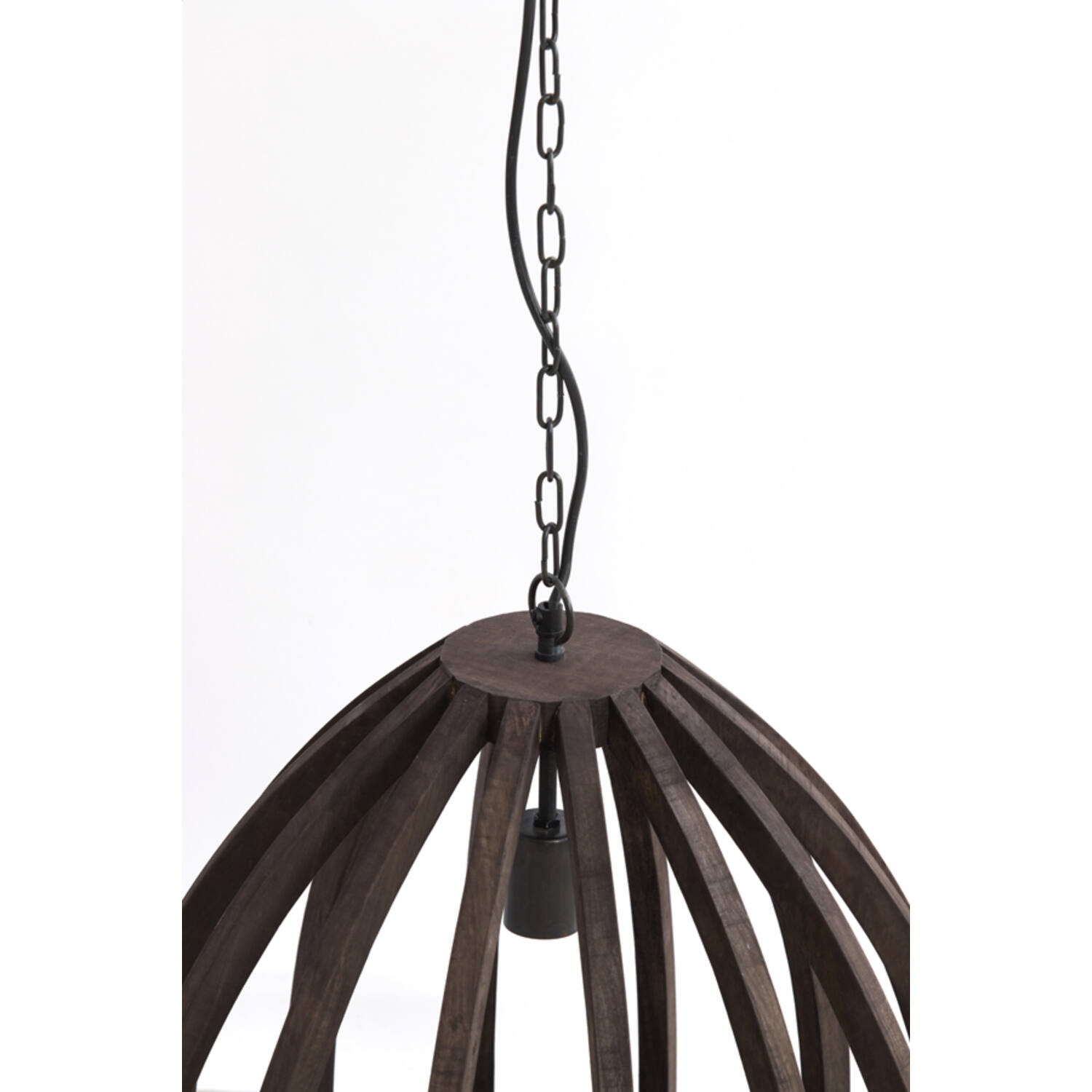 Hanglamp Ø50x54 cm BARSIA hout donker bruin
