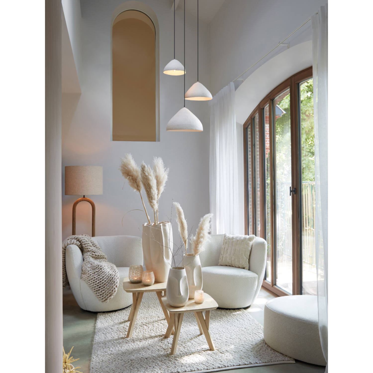 Hanging lamp Ø25x15 cm ELIMO matt cream