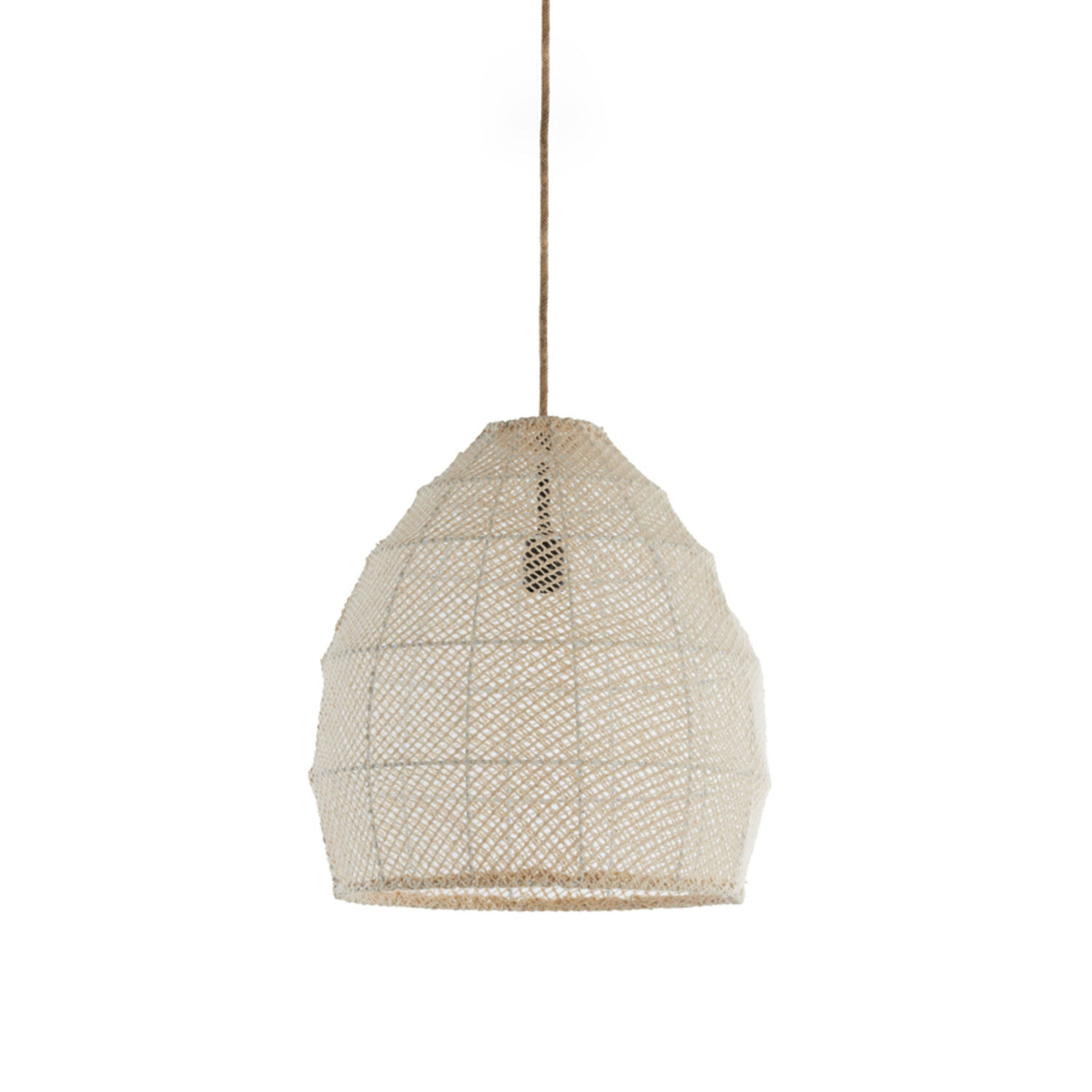 Hanglamp Ø42x42 cm MAKASSAR zijde crème