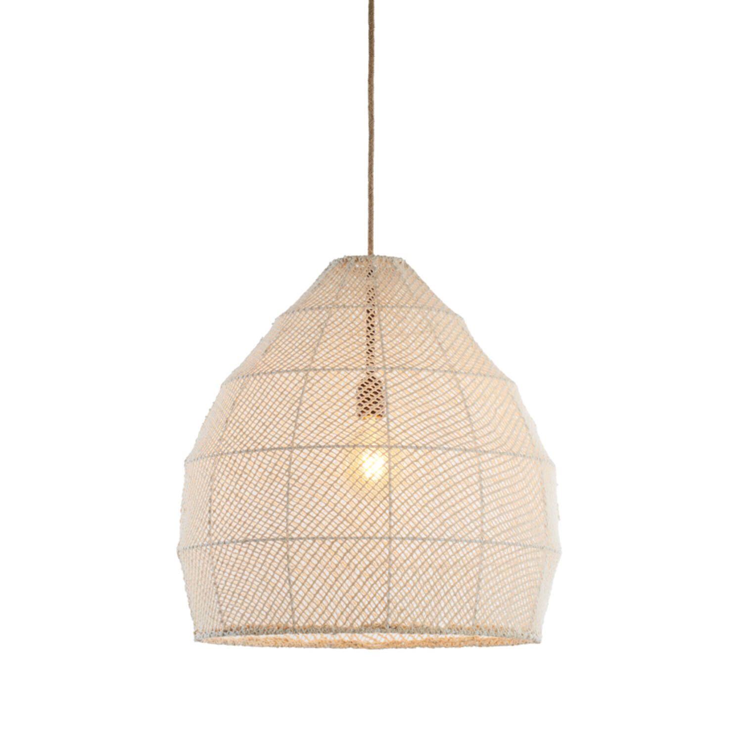 Hanglamp Ø50x50 cm MAKASSAR zijde crème