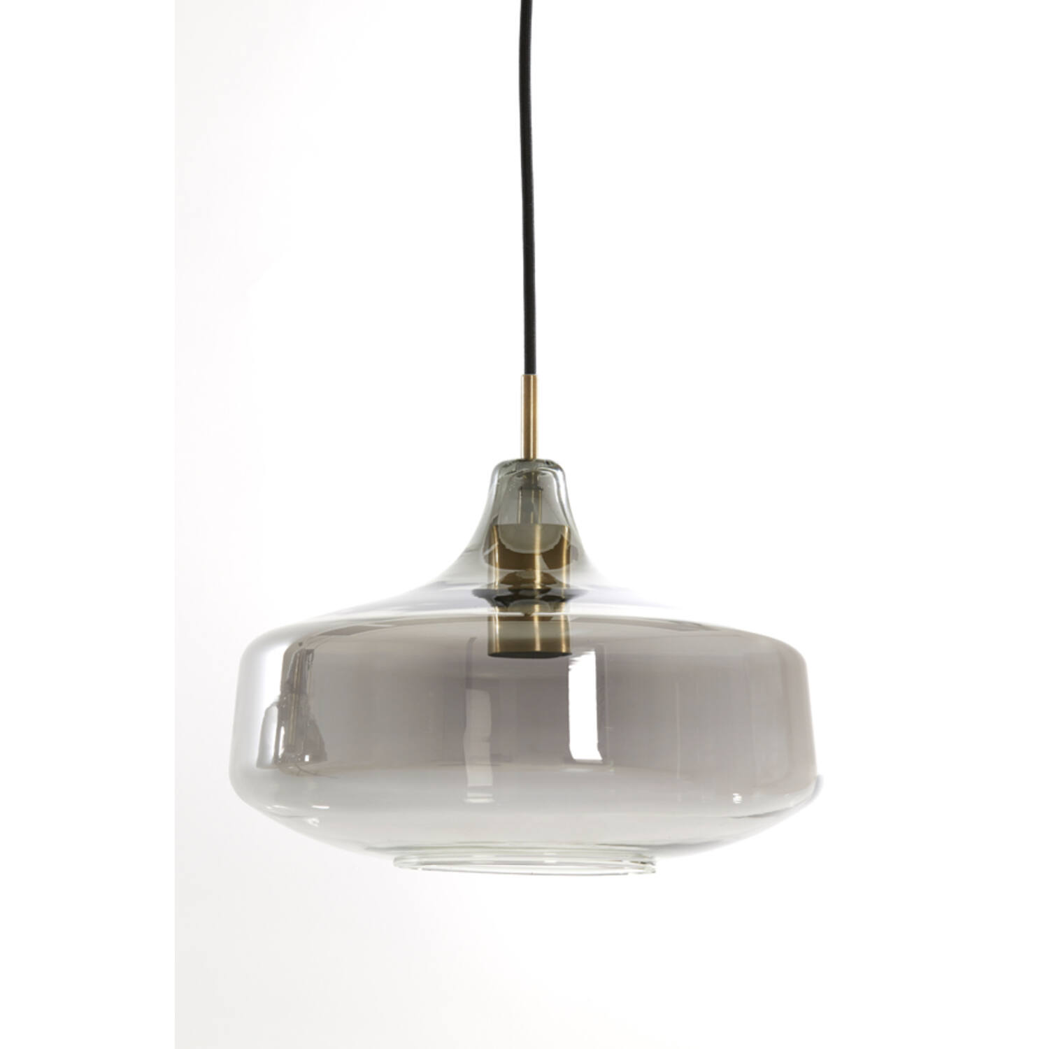 Hanging lamp 3L 120x30x21 cm SOLNA antiq bronze+smoked glass