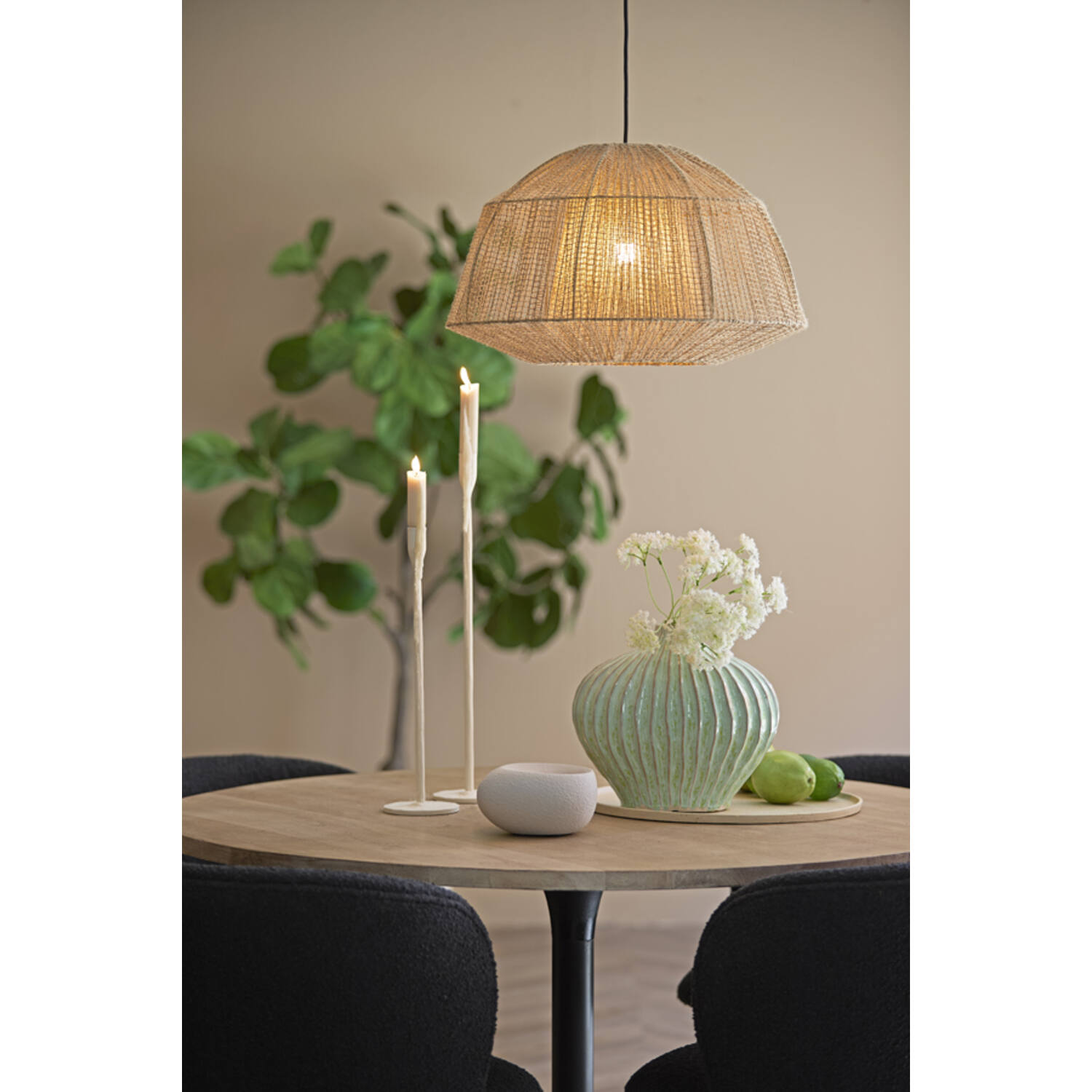 Hanging lamp Ø50x31 cm MACUL jute natural
