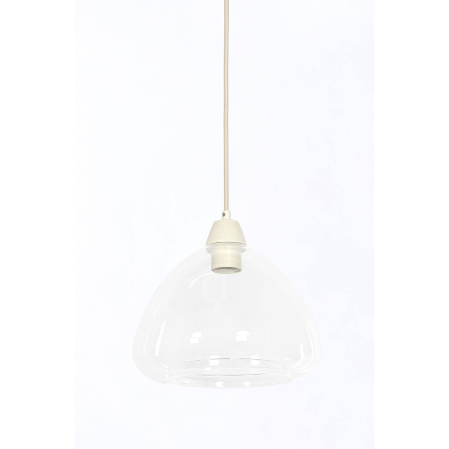 Hanglamp 3L 94x26x19 cm BISHO glas helder+crème