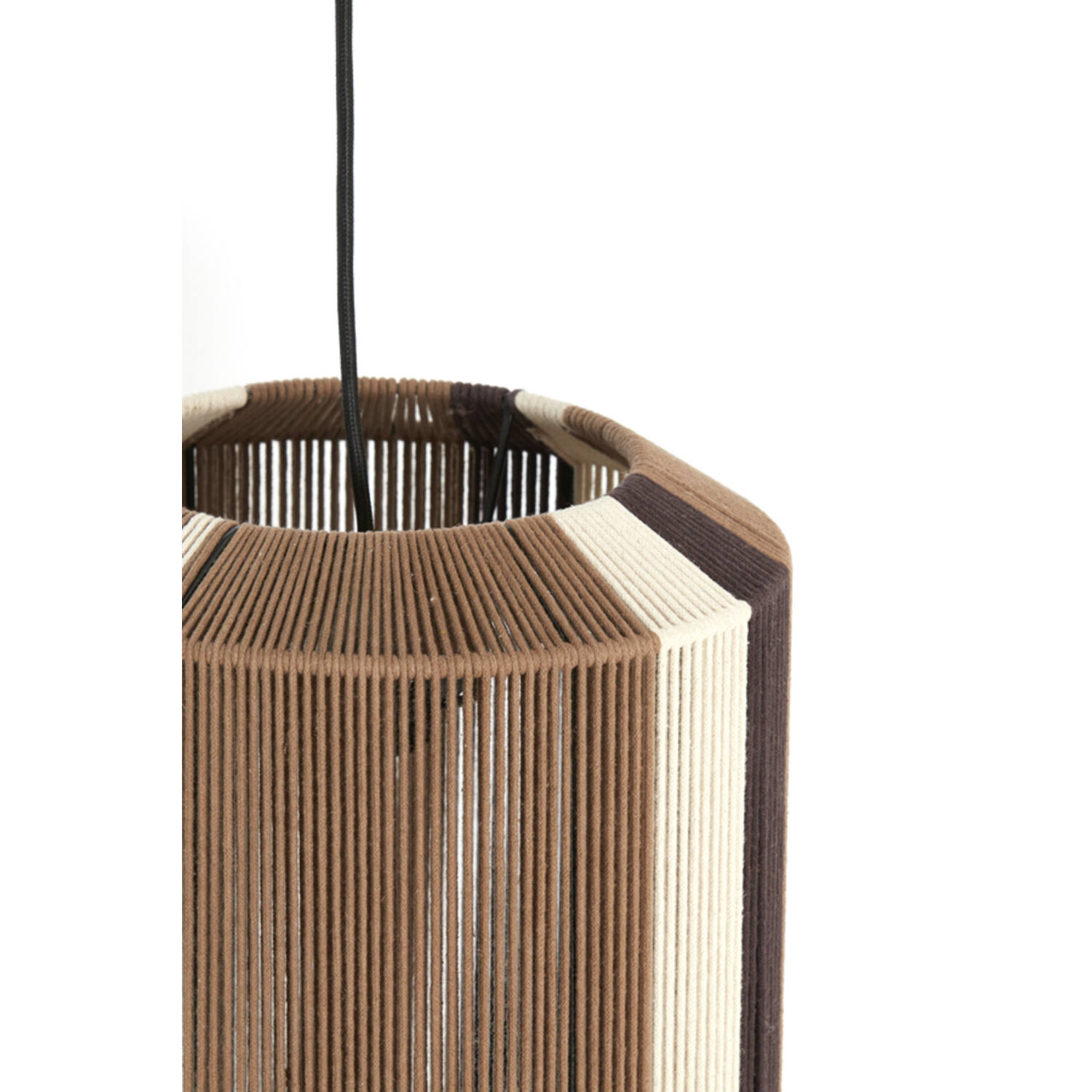 Hanging lamp Ø30x46 cm KOZANA brown+cream+dark brown
