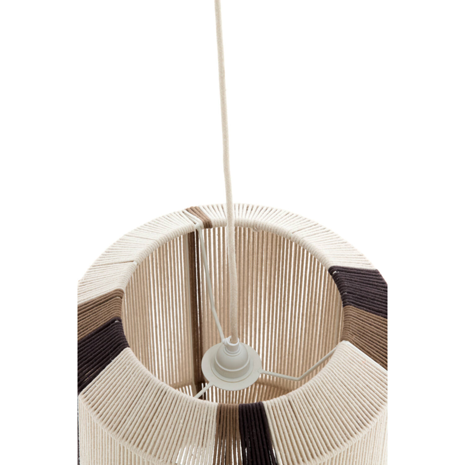 Hanglamp Ø36x43 cm KOZANA crème+donker bruin