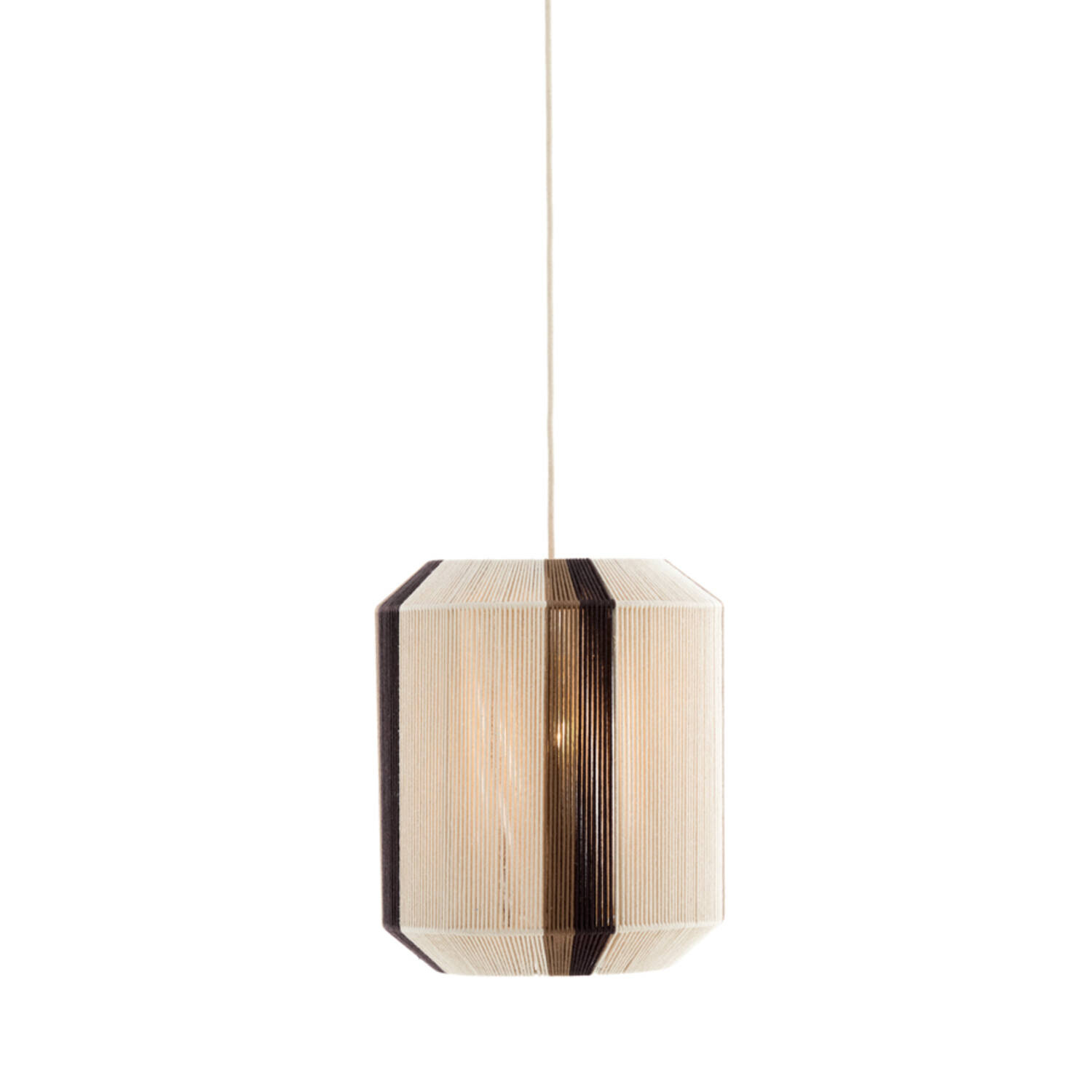 Hanglamp Ø36x43 cm KOZANA crème+donker bruin