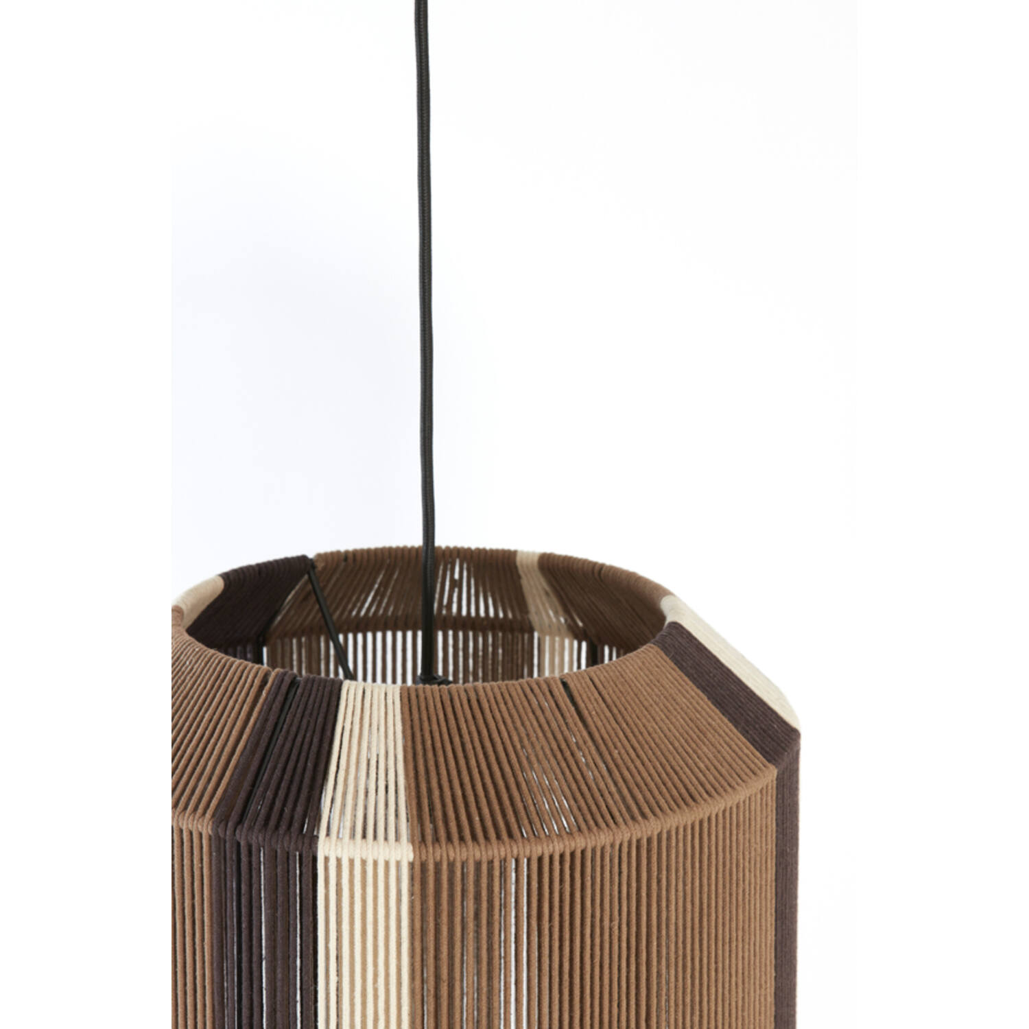 Hanging lamp Ø36x43 cm KOZANA brown+cream+dark brown