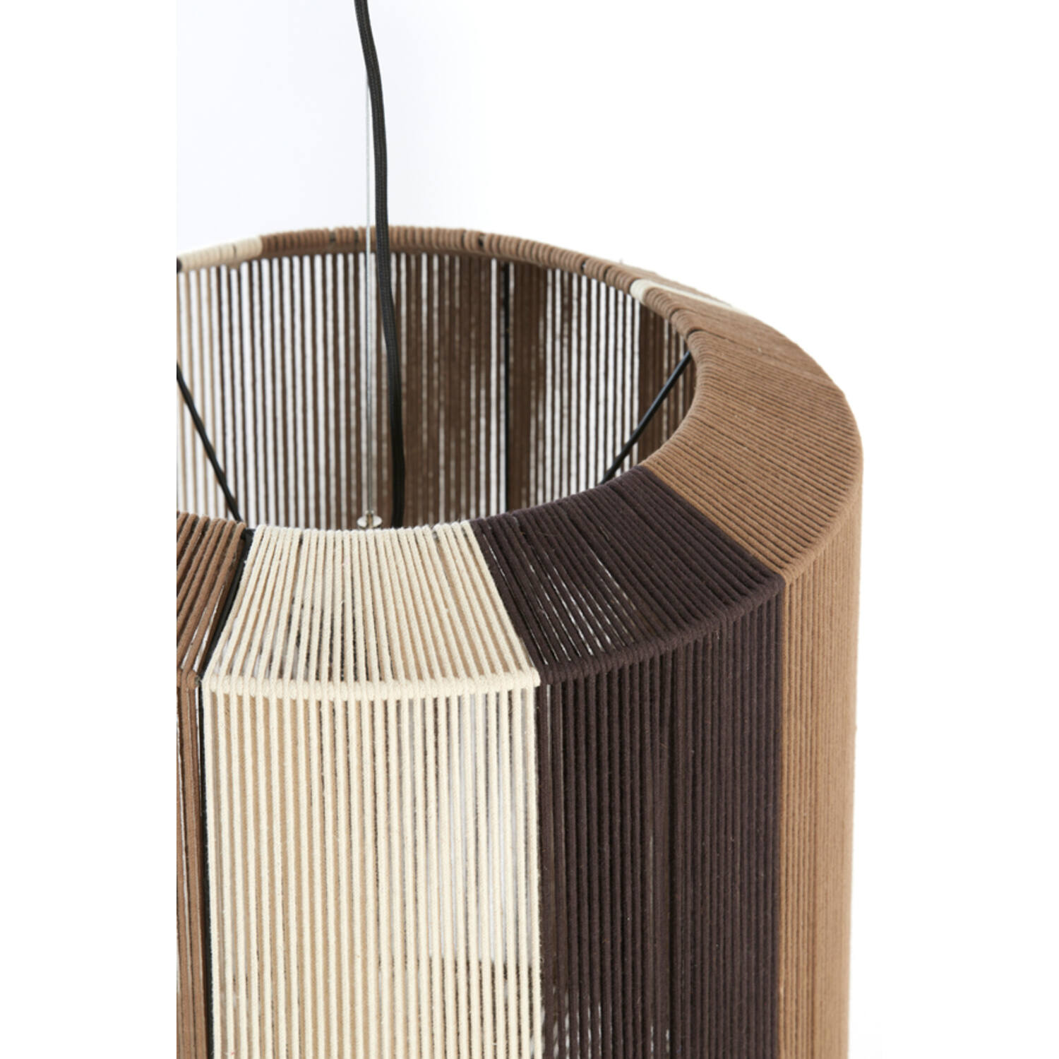 Hanging lamp Ø48x55 cm KOZANA brown+cream+dark brown