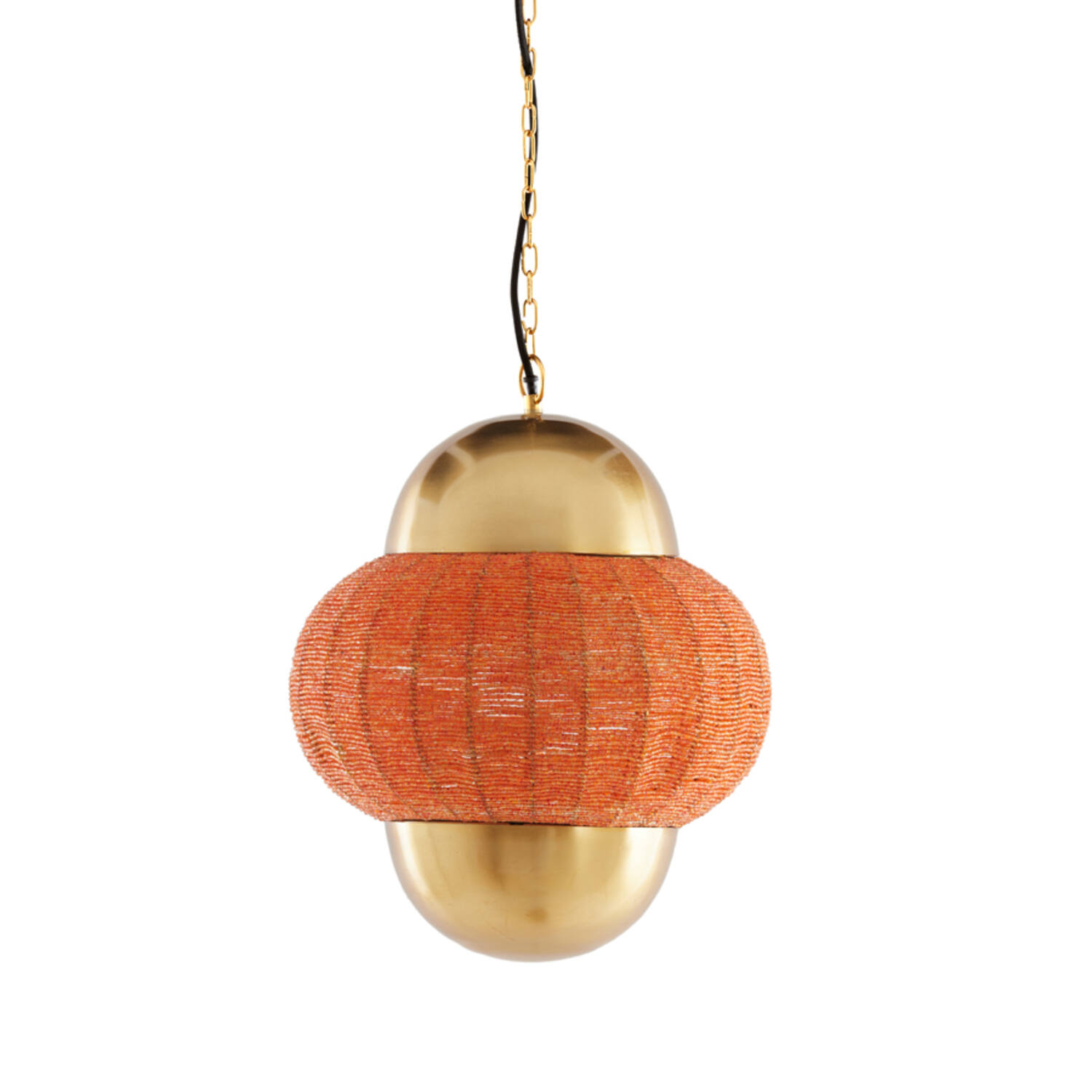 Hanglamp Ø33x38 cm CETARA kralen oranje+brons