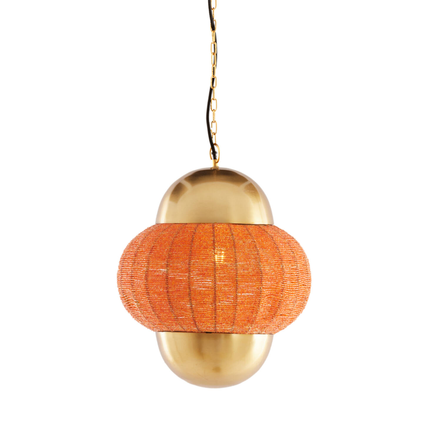 Hanglamp Ø33x38 cm CETARA kralen oranje+brons