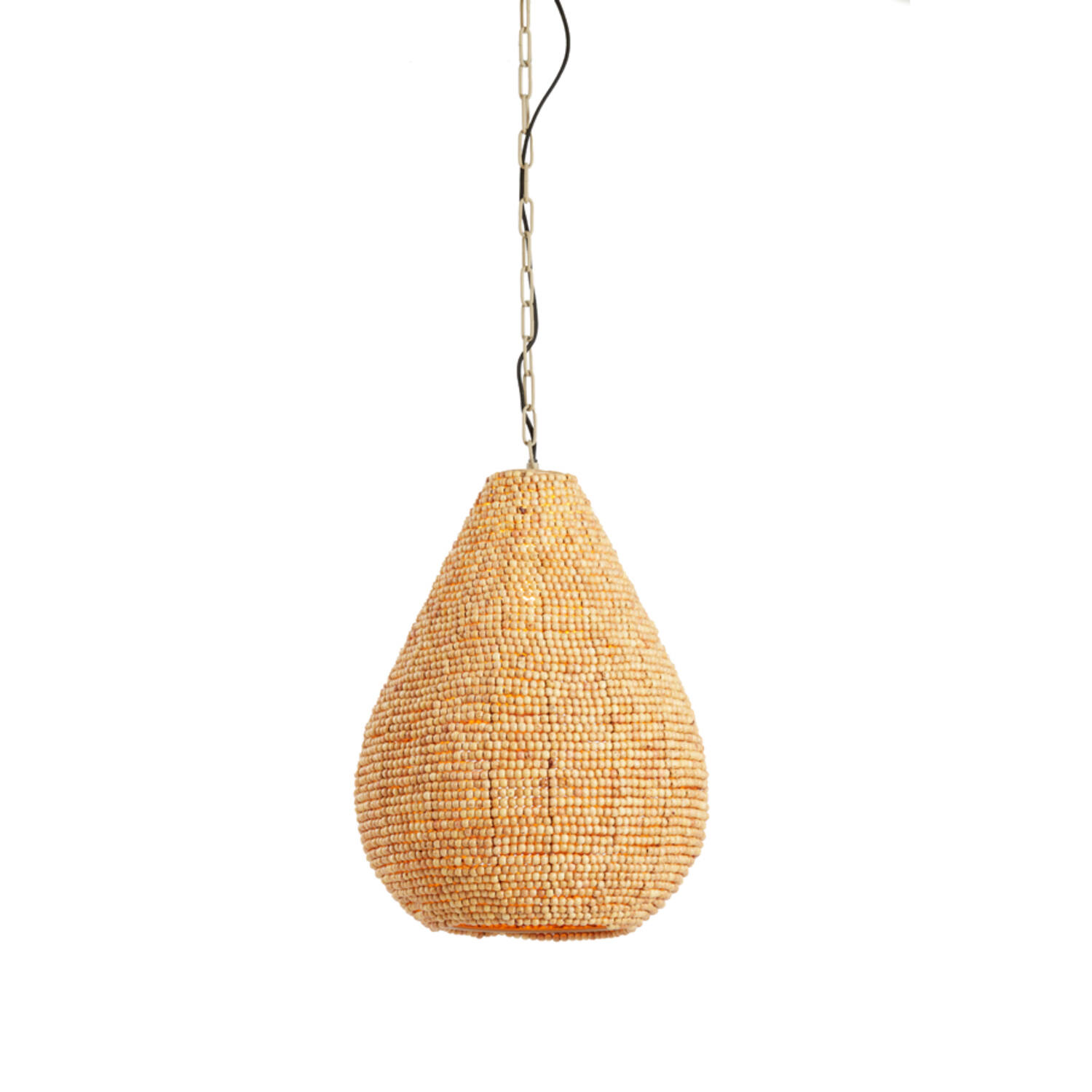 Hanglamp Ø31x39 cm KABINDA kralen naturel