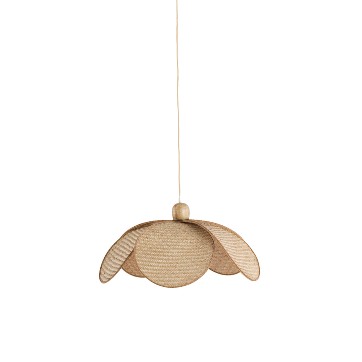 Hanglamp Ø48x29 cm LAVRIO webbing naturel+hout