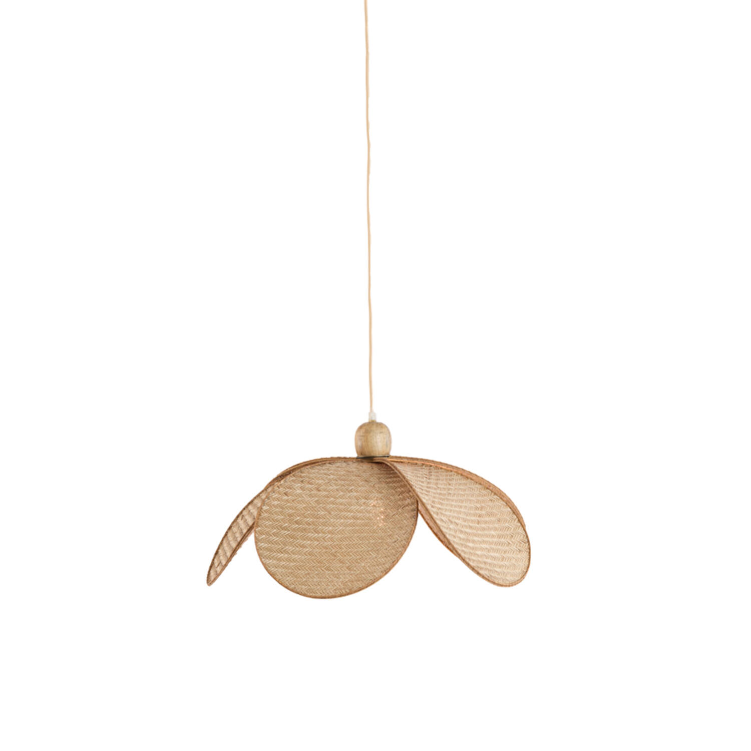 Hanglamp Ø48x29 cm LAVRIO webbing naturel+hout
