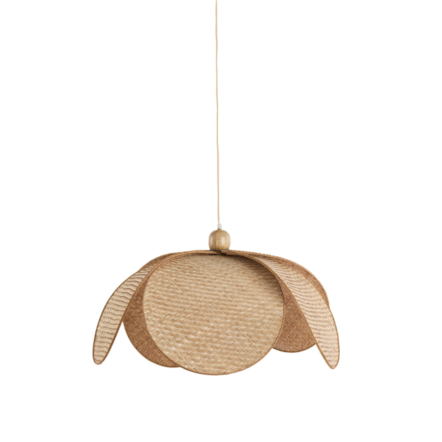 Hanging lamp Ø60,5x30,5 cm LAVRIO webbing natural+wood