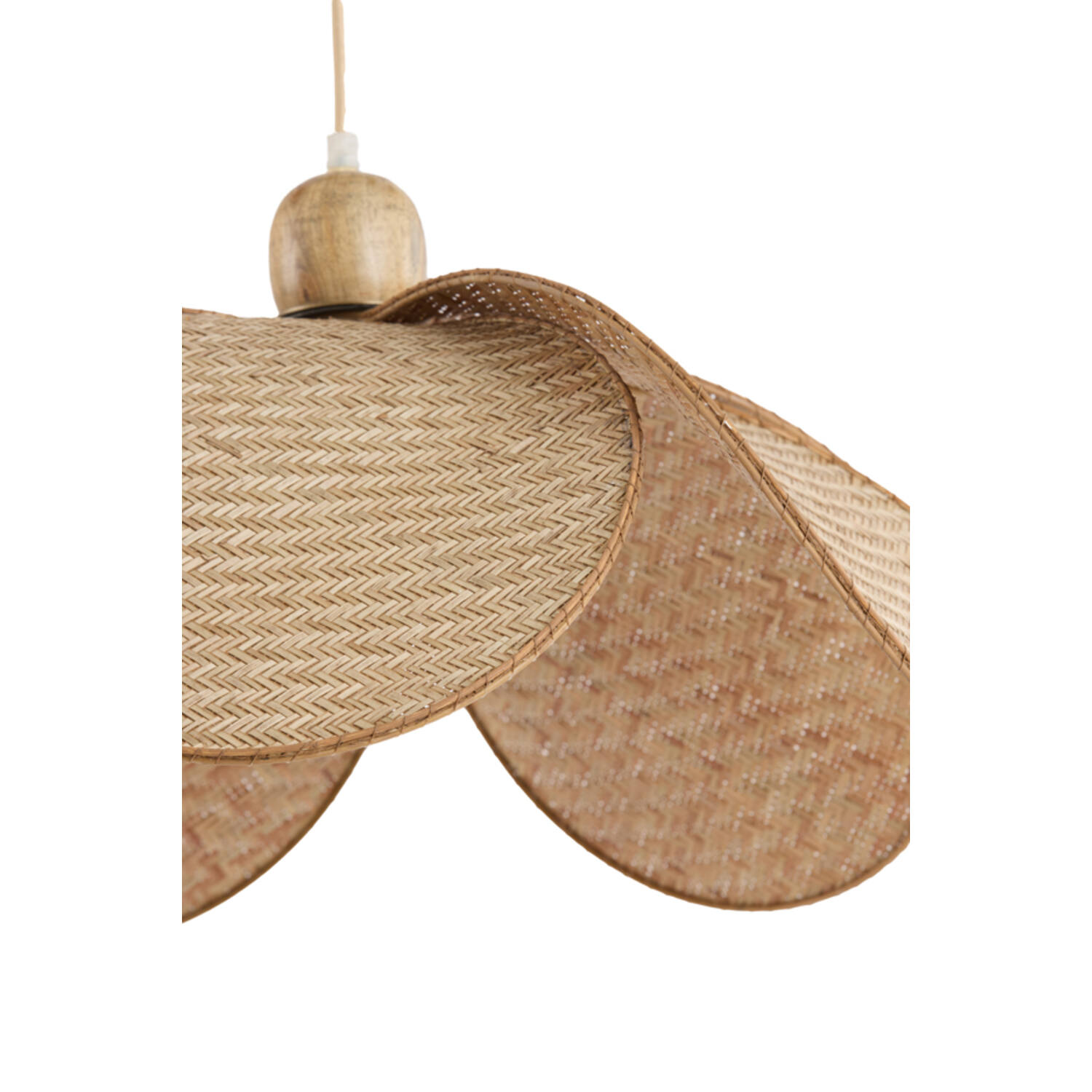 Hanging lamp Ø60,5x30,5 cm LAVRIO webbing natural+wood