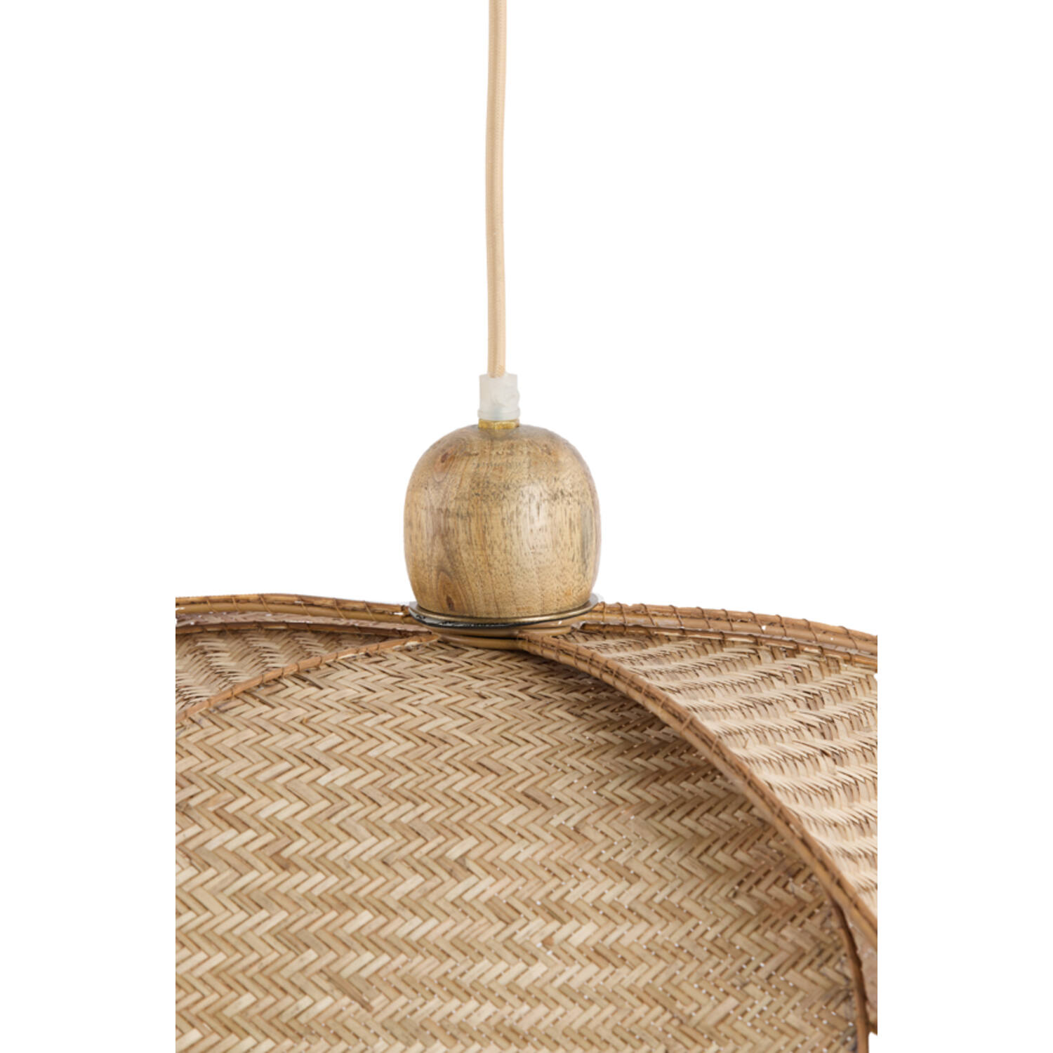 Hanging lamp Ø60,5x30,5 cm LAVRIO webbing natural+wood