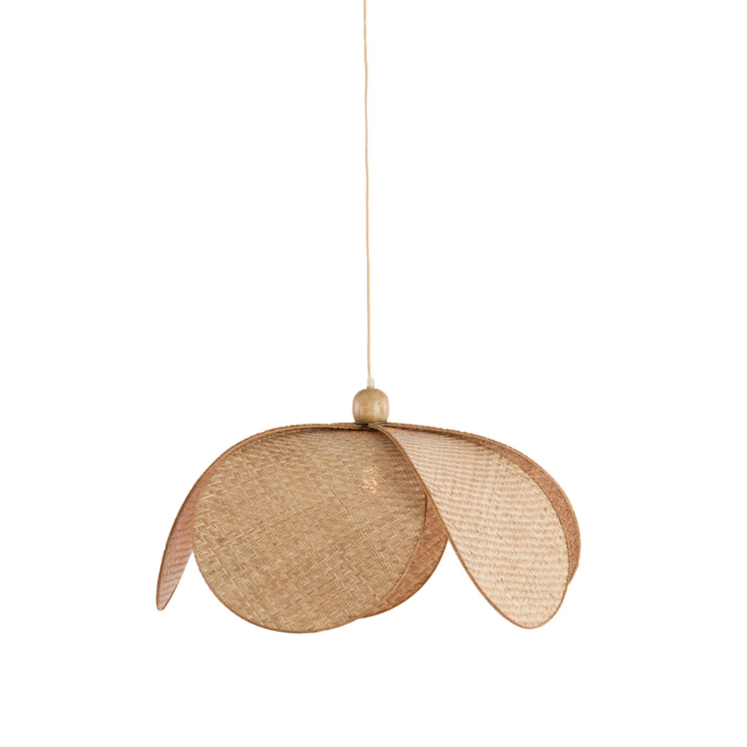 Hanging lamp Ø60,5x30,5 cm LAVRIO webbing natural+wood