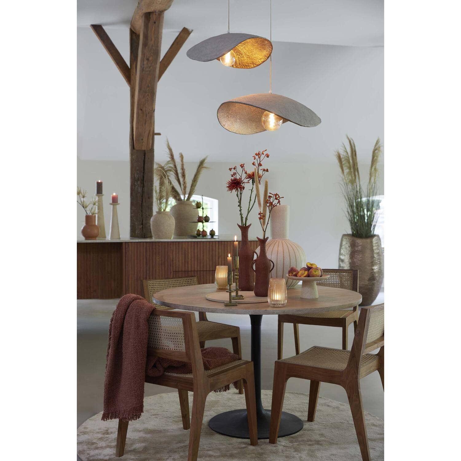 Hanging lamp 53x43x18 cm LONIA grey+antique bronze