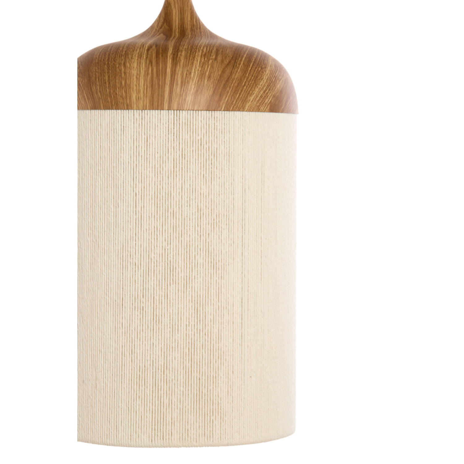Hanging lamp Ø16x31 cm DANIA wood print natural+rope cream