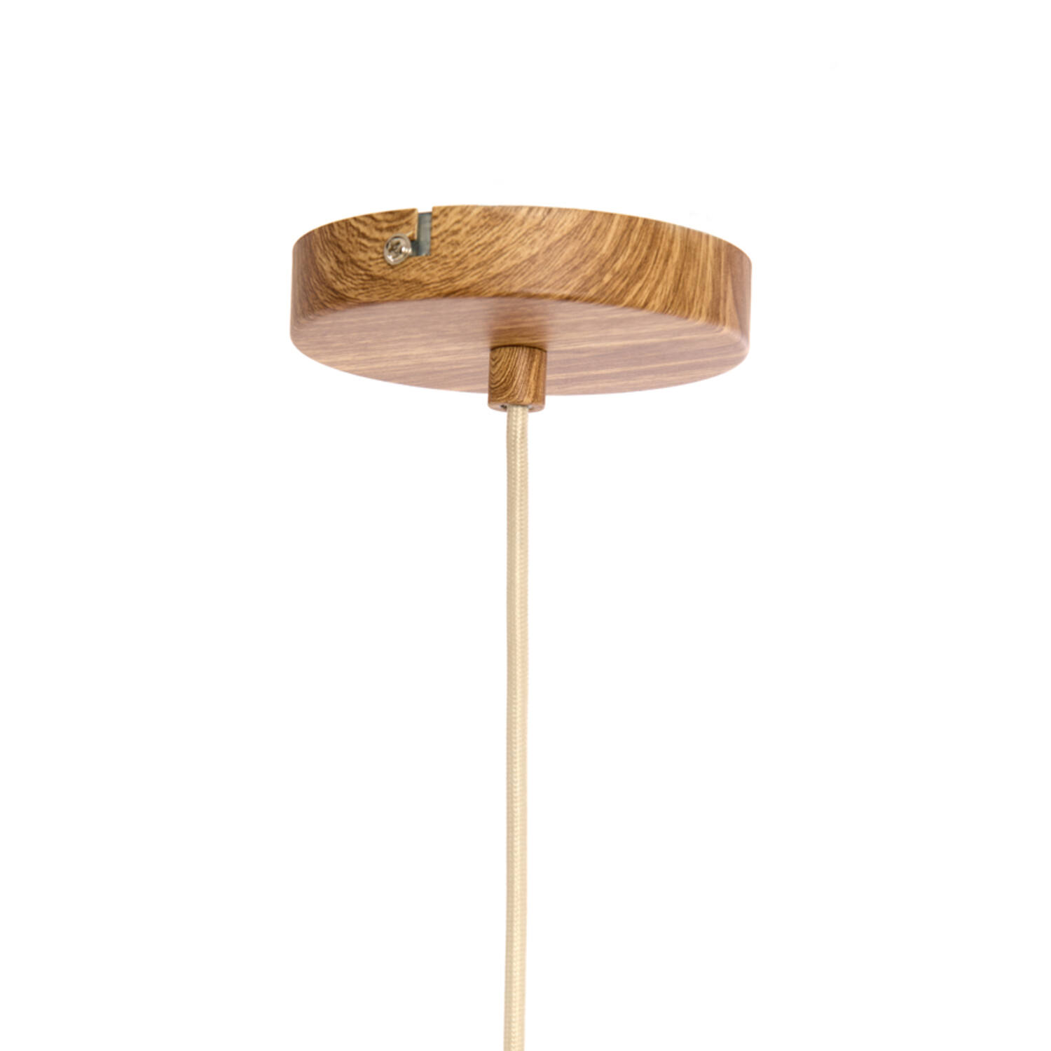 Hanging lamp Ø16x31 cm DANIA wood print natural+rope cream