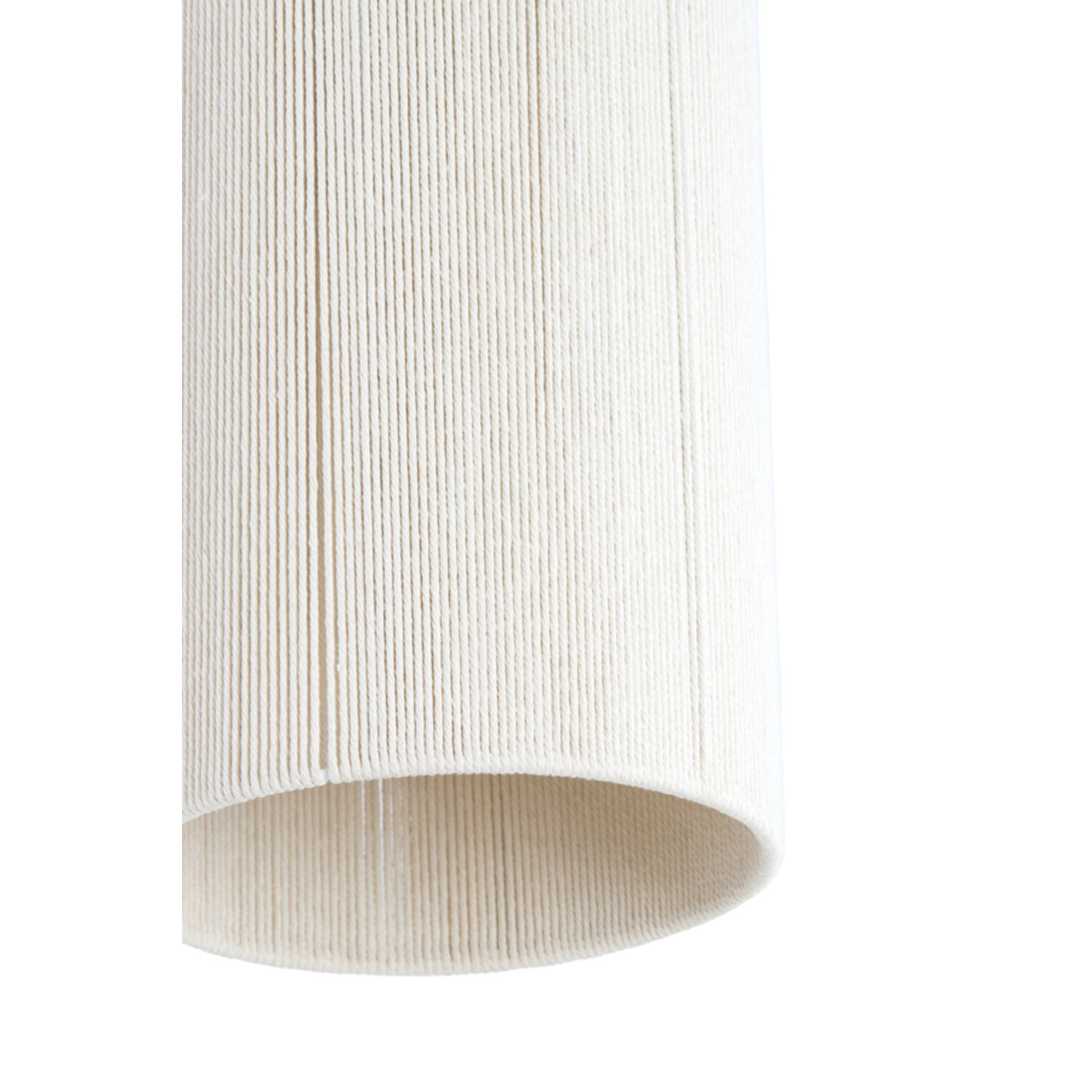Hanglamp Ø16x31 cm DANIA hout print d bruin+touw crème