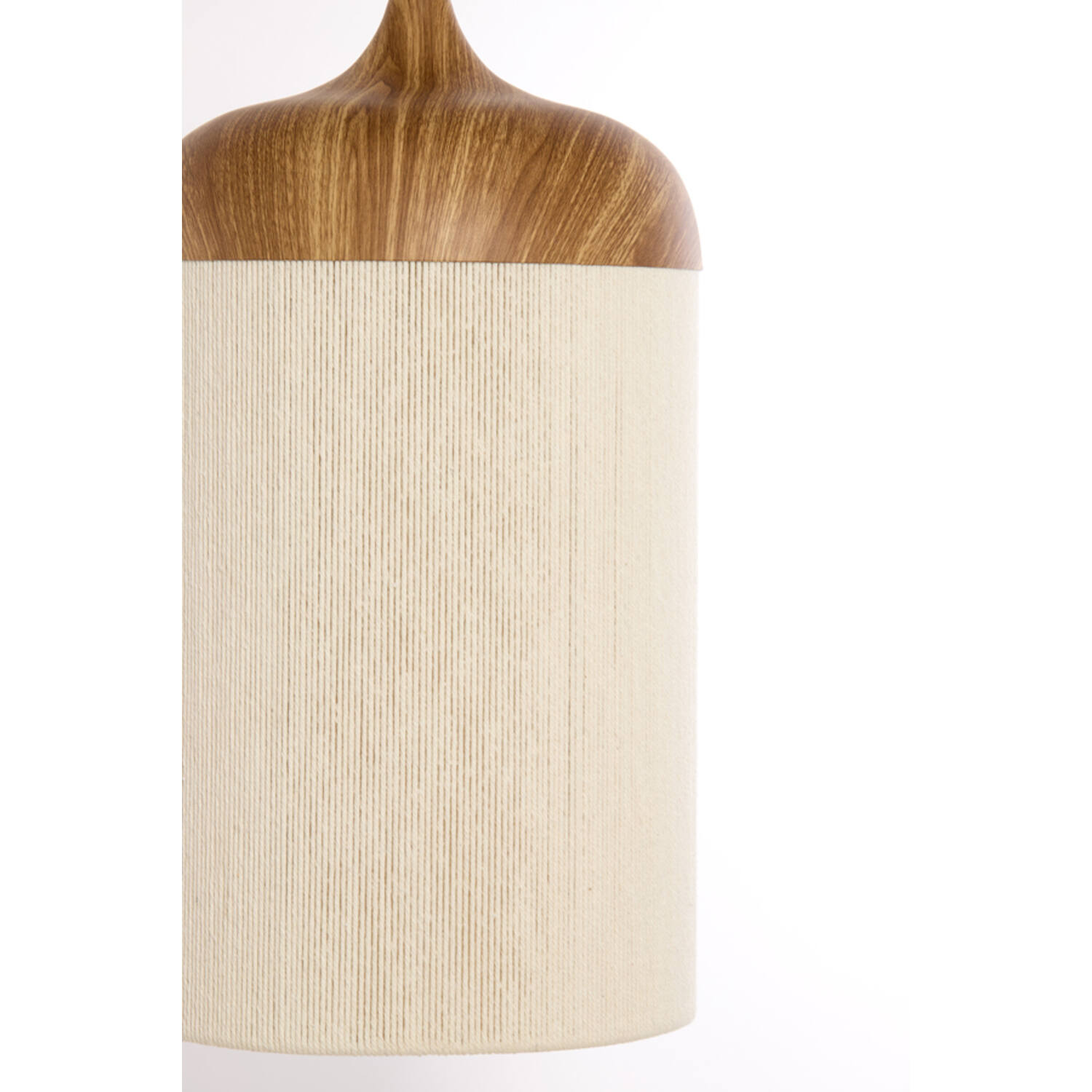 Hanging lamp Ø22x41,5 cm DANIA wood print natural+rope cream